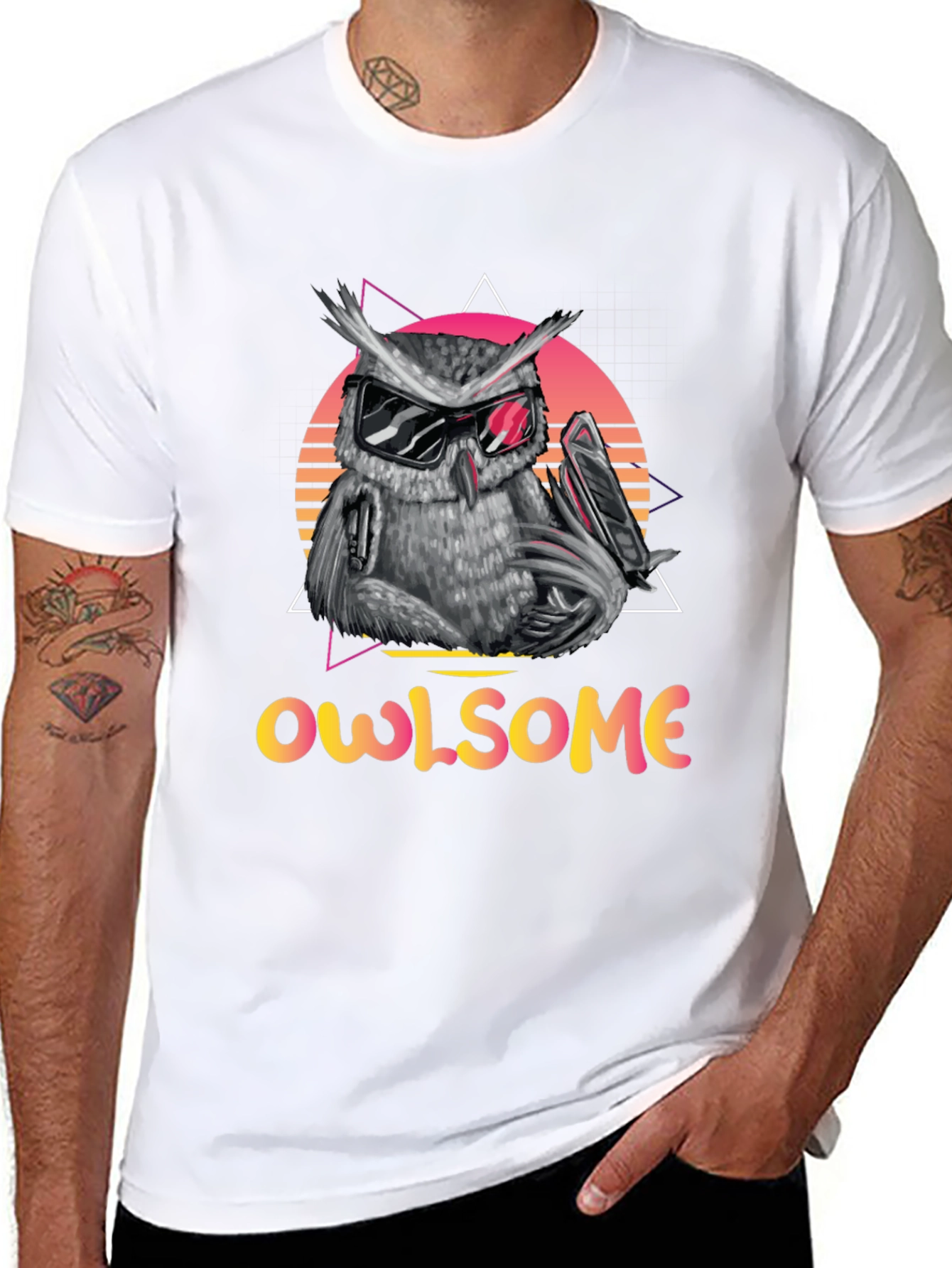 Cool Owl Graphic Tee - Owlsome Black T-Shirt