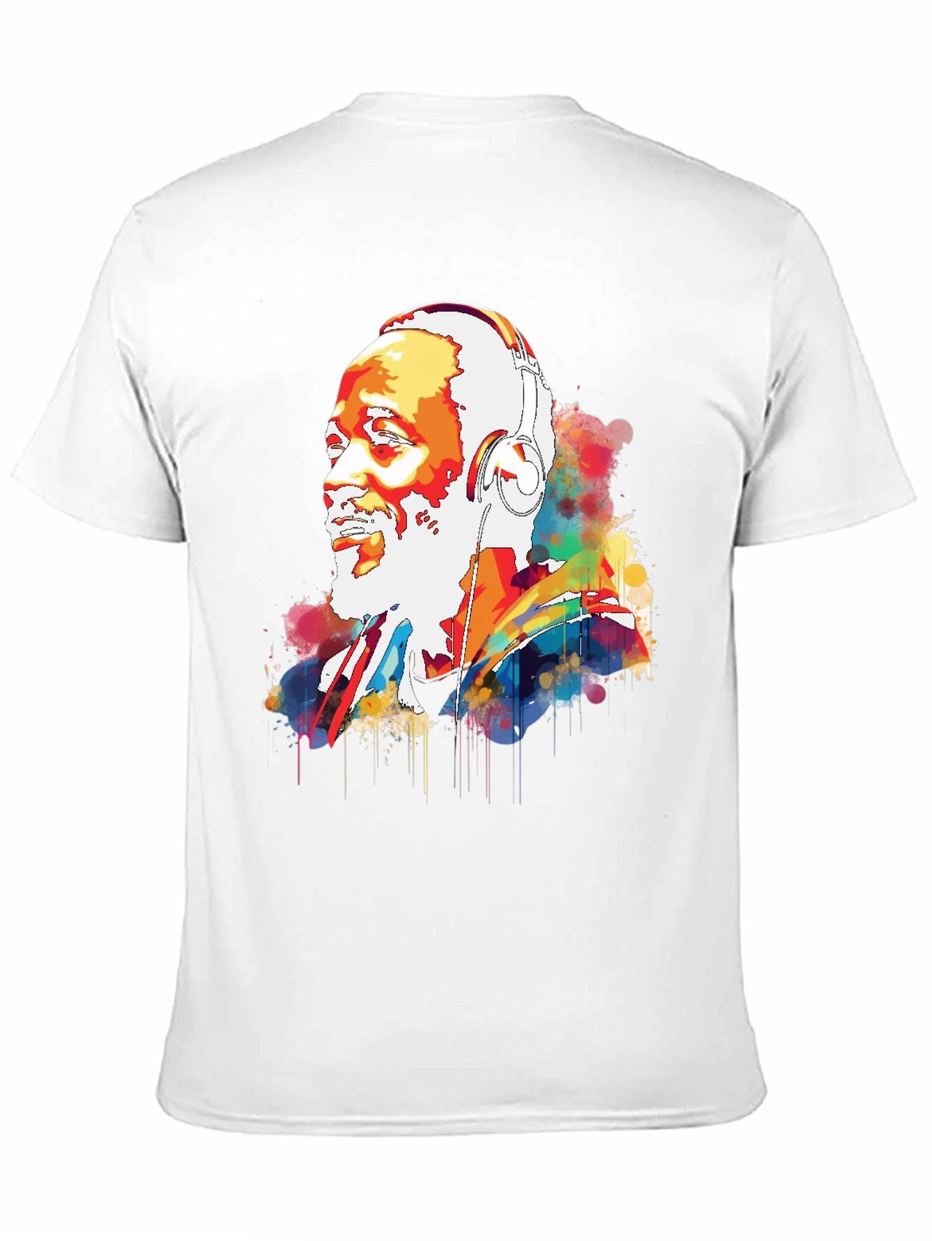 Vibrant Headphone Graphic Mens Black Tee