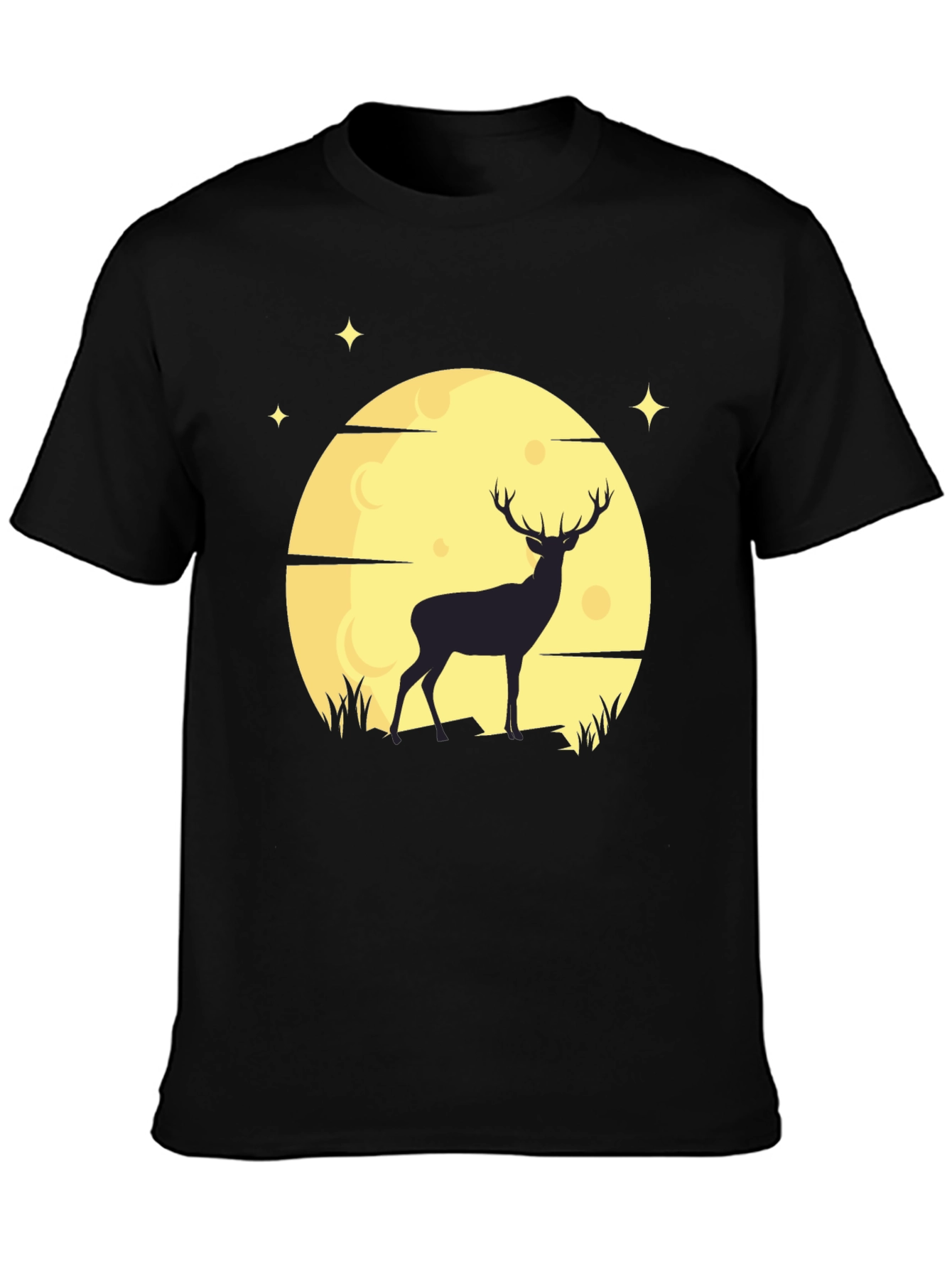 Deer Moon Graphic T-Shirt - Mens Black Tee