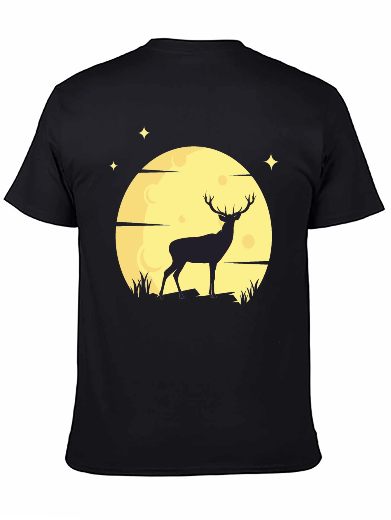 Deer Moon Graphic T-Shirt - Mens Black Tee
