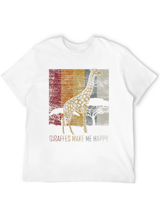 Giraffe Graphic T-Shirt - Vintage Style