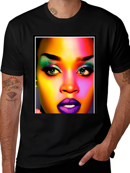Vibrant Face Graphic Tee - Bold & Colorful