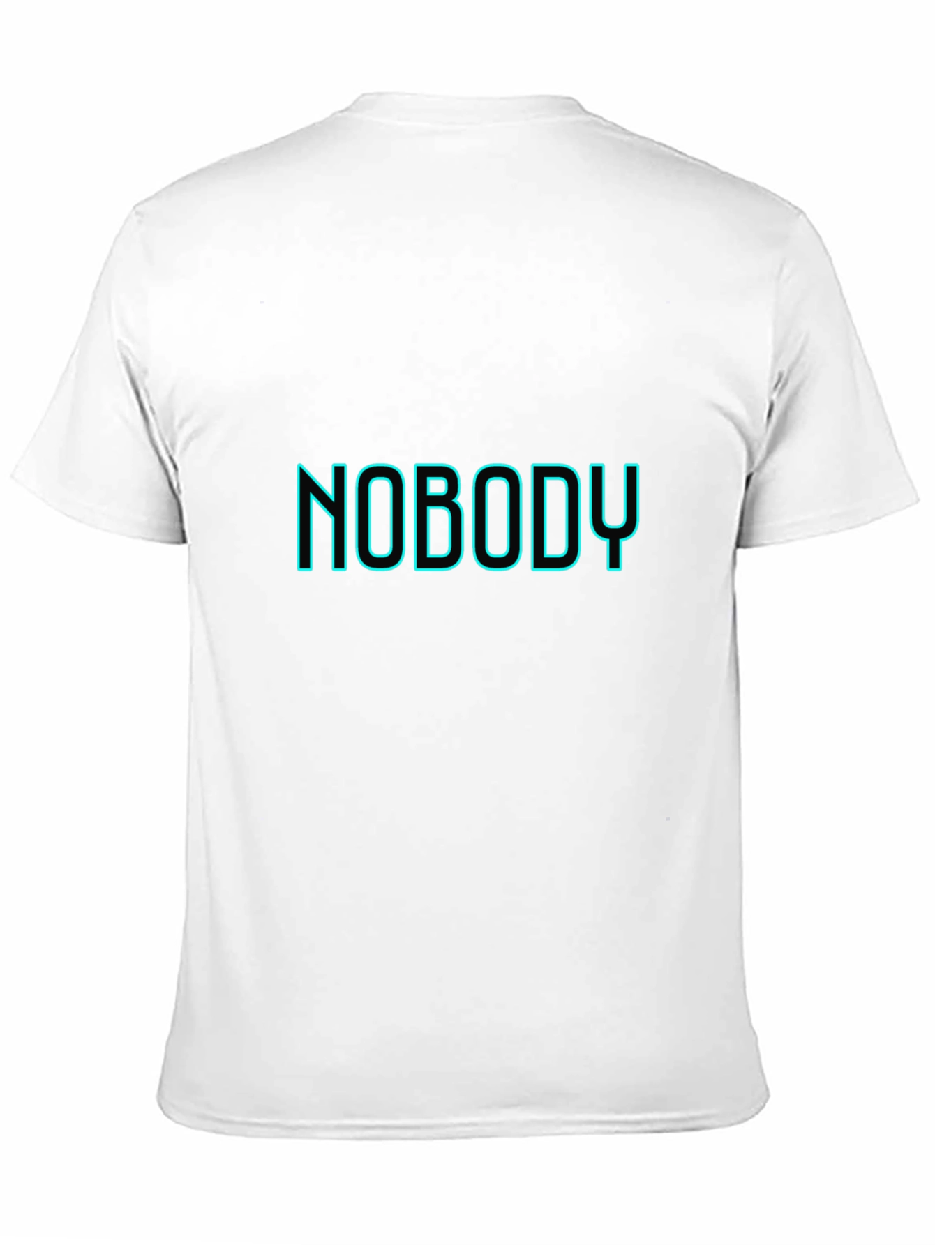 Nobody T-Shirt - Black Crew Neck - Neon Text