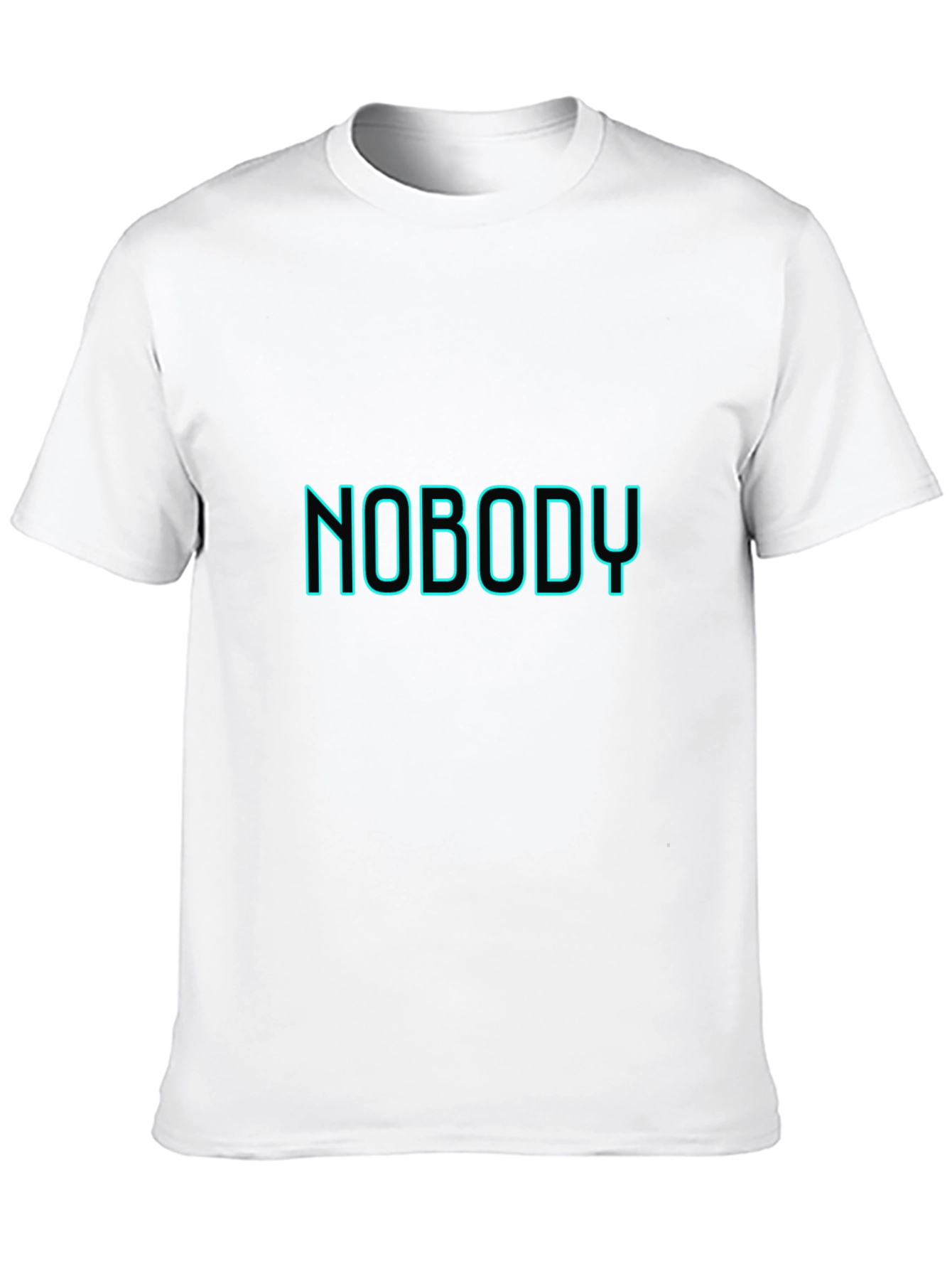 Nobody T-Shirt - Black Crew Neck - Neon Text