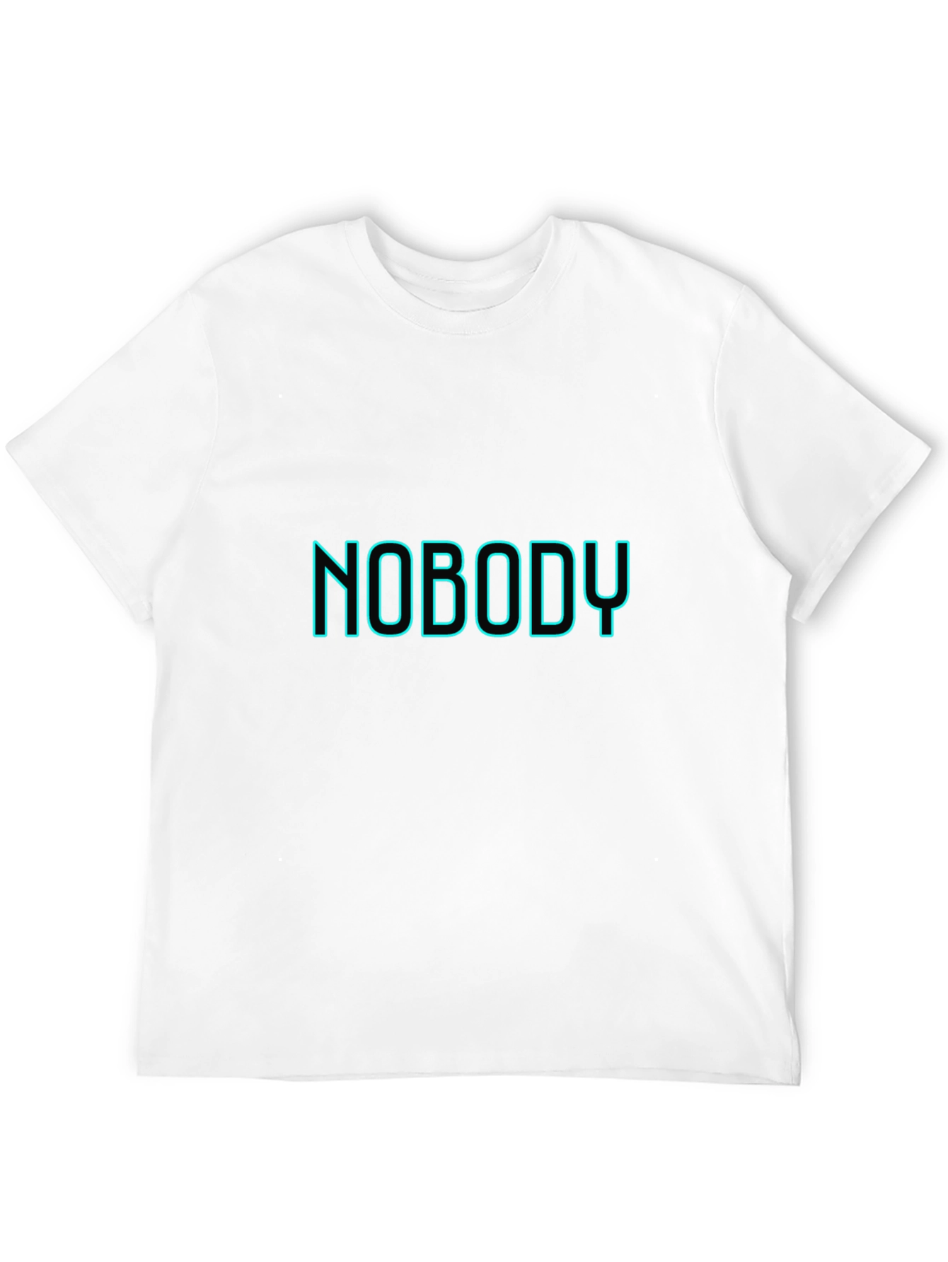 Nobody T-Shirt - Black Crew Neck - Neon Text