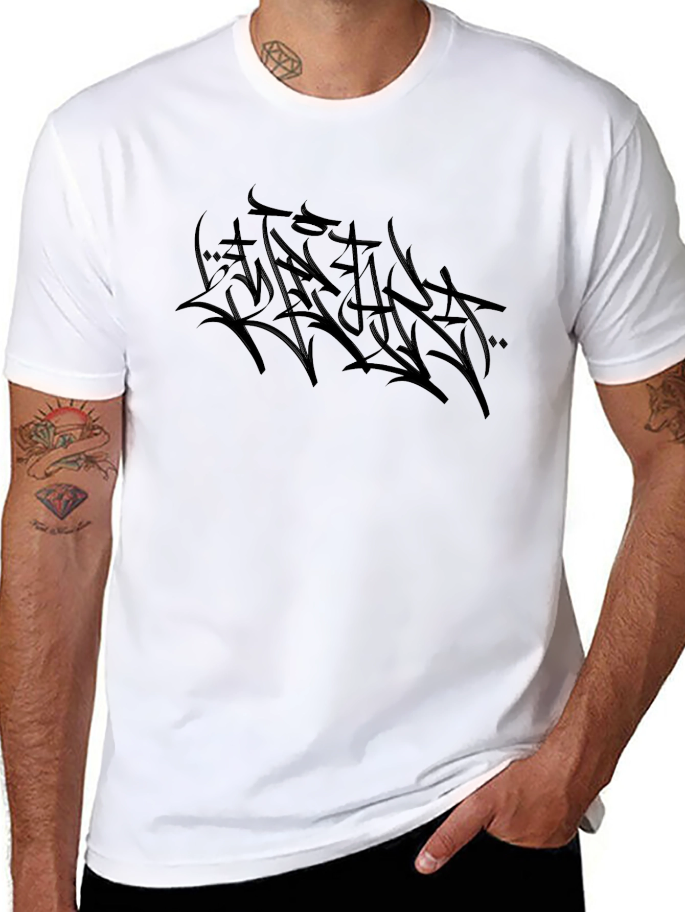 Edgy Black Graphic Tee - Streetwear Style
