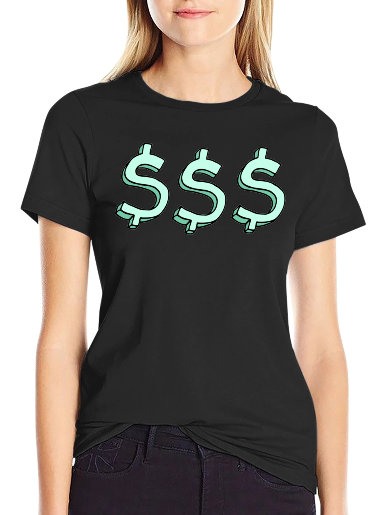 Triple Dollar Sign Graphic Tee