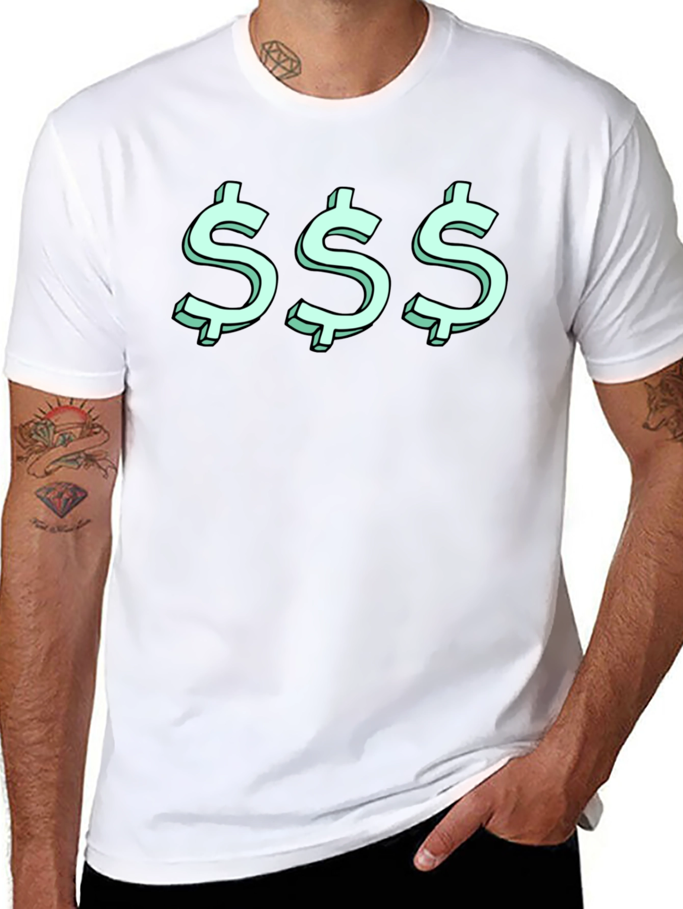 Triple Dollar Sign Graphic Tee
