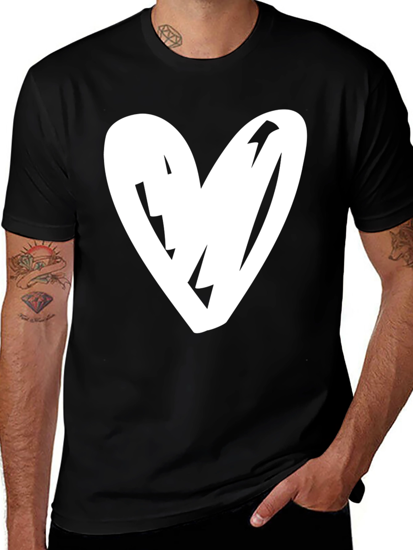Heart Graphic Black T-Shirt