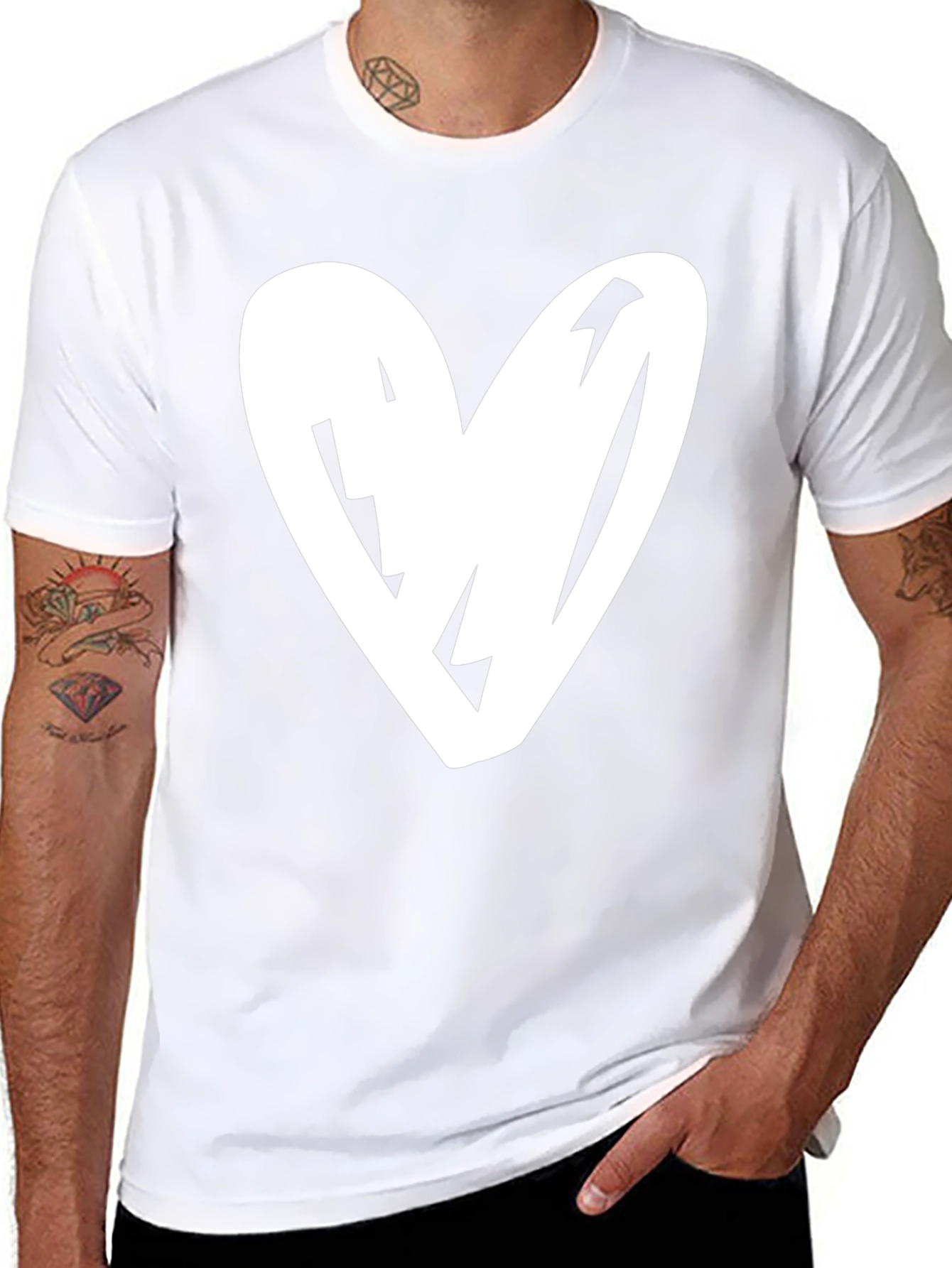 Heart Graphic Black T-Shirt
