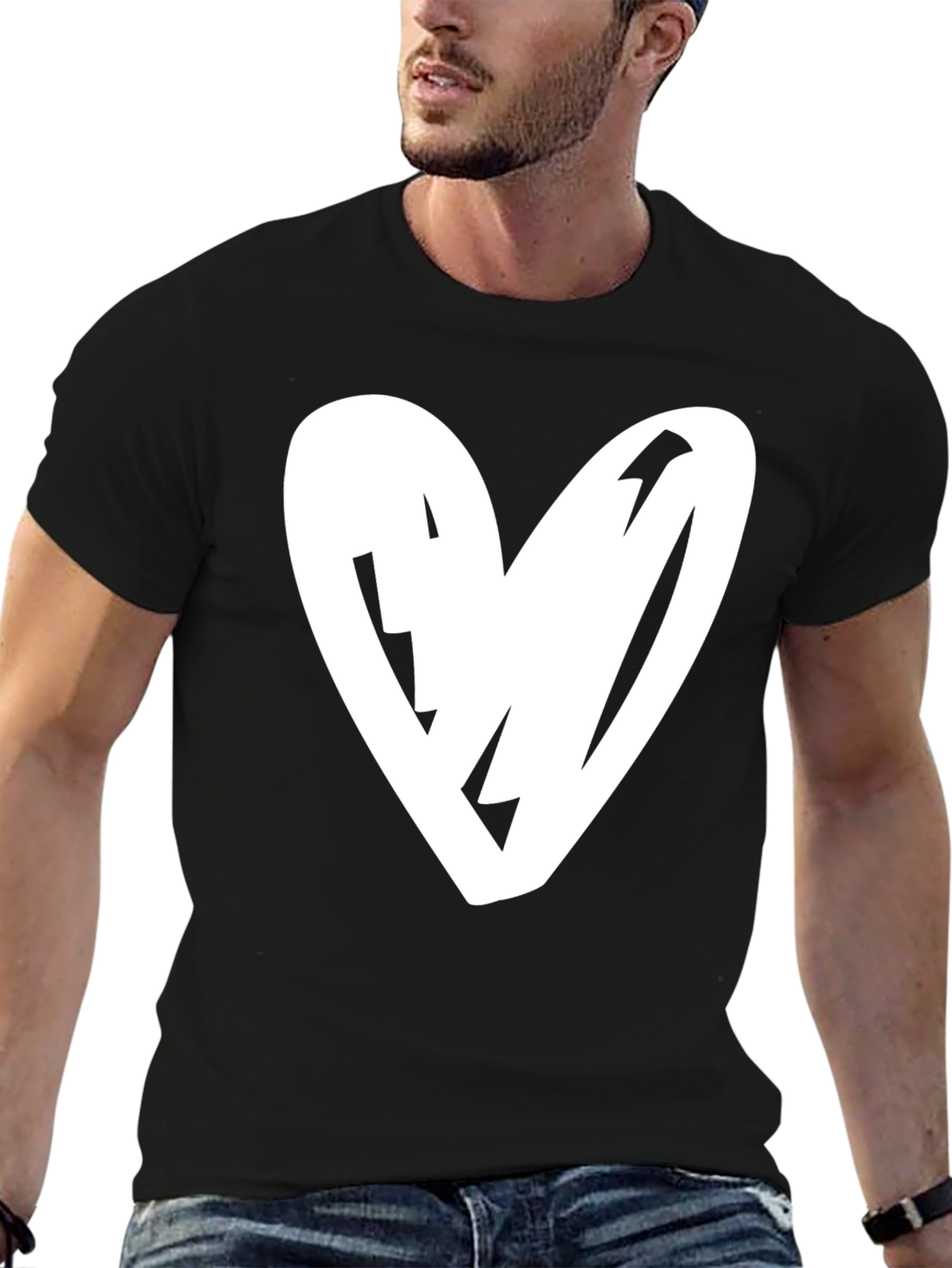 Heart Graphic Black T-Shirt