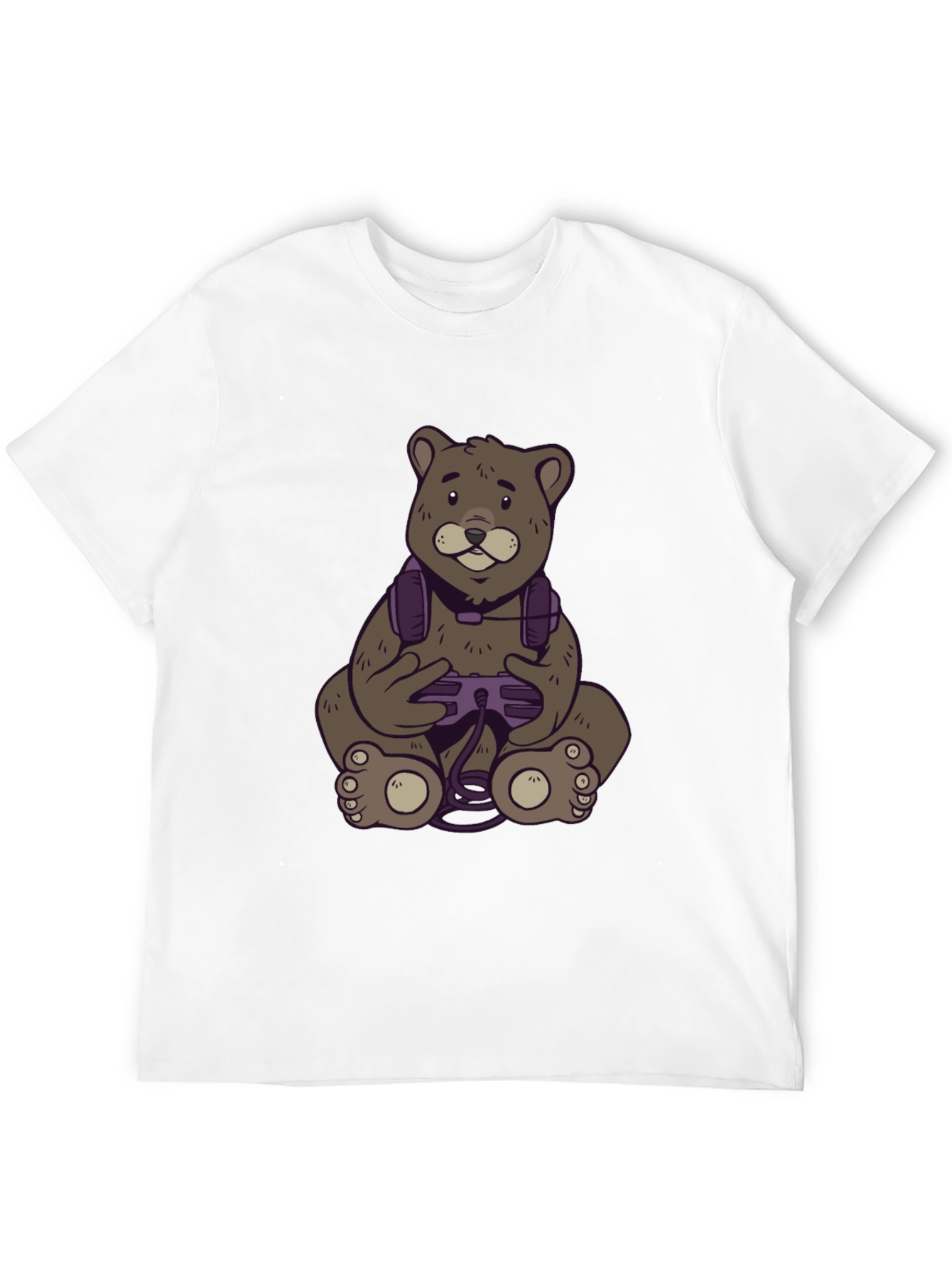 Gamer Bear T-Shirt - Black Cotton Tee