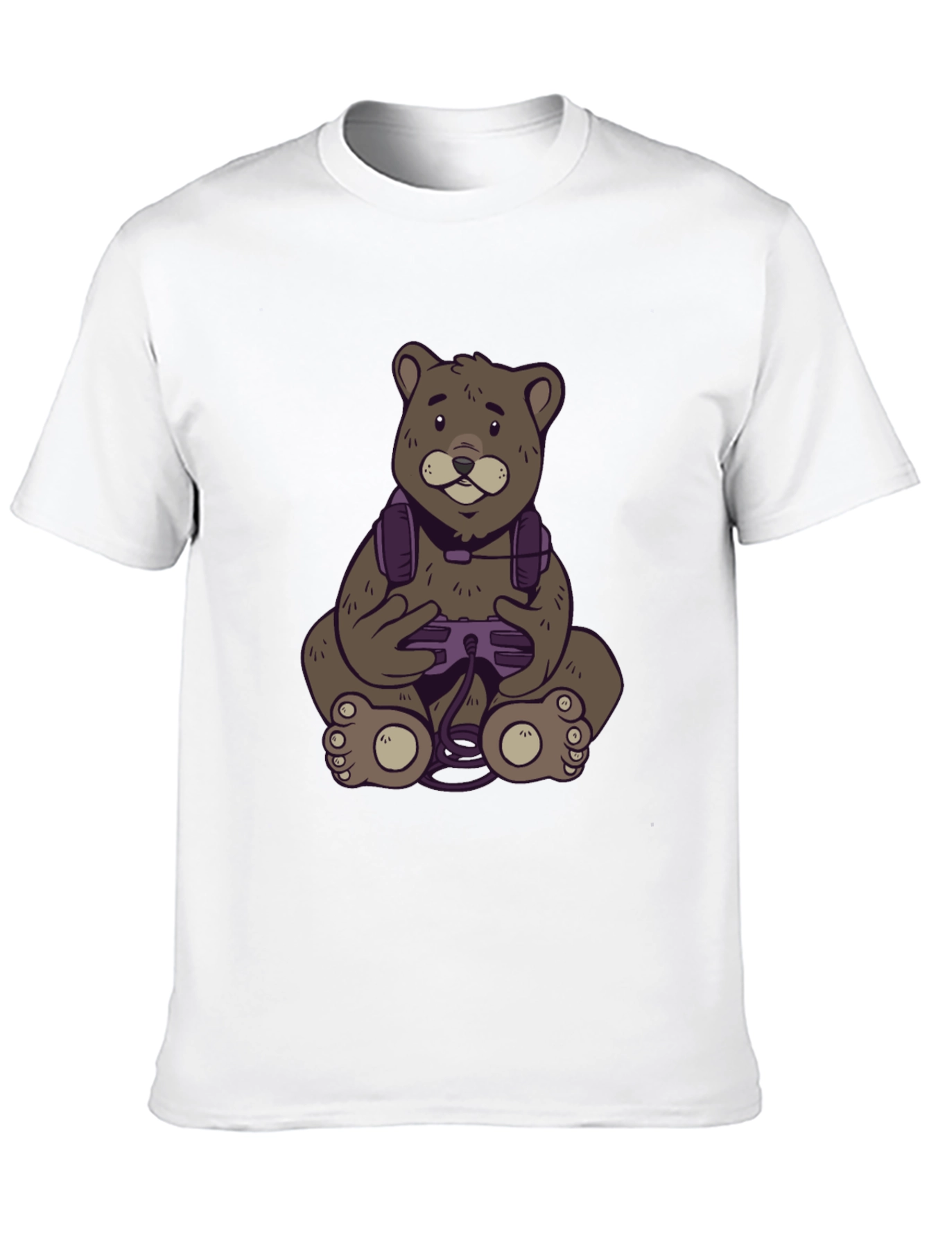 Gamer Bear T-Shirt - Black Cotton Tee