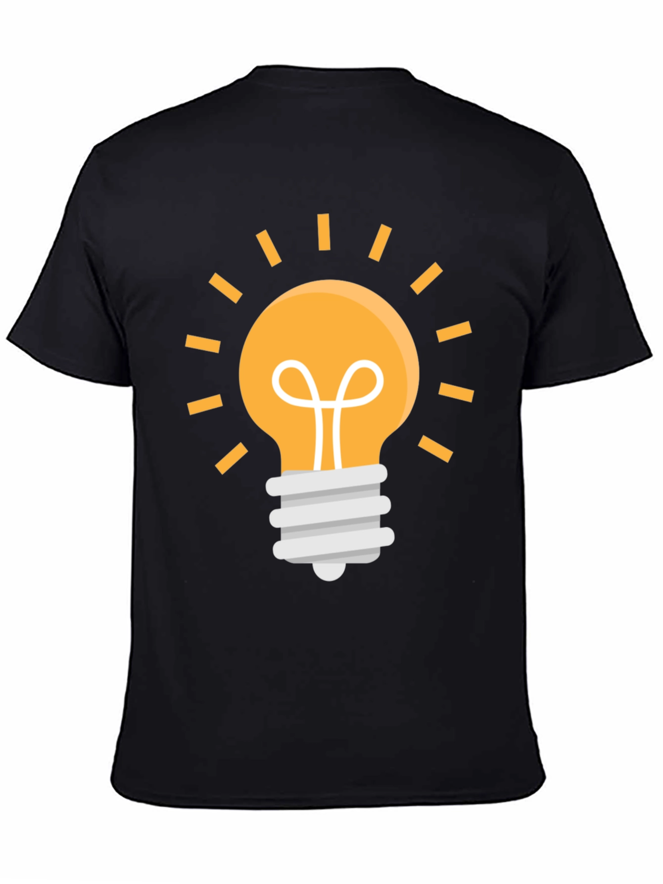 Idea Lightbulb Graphic Tee - Black Cotton Blend T-Shirt