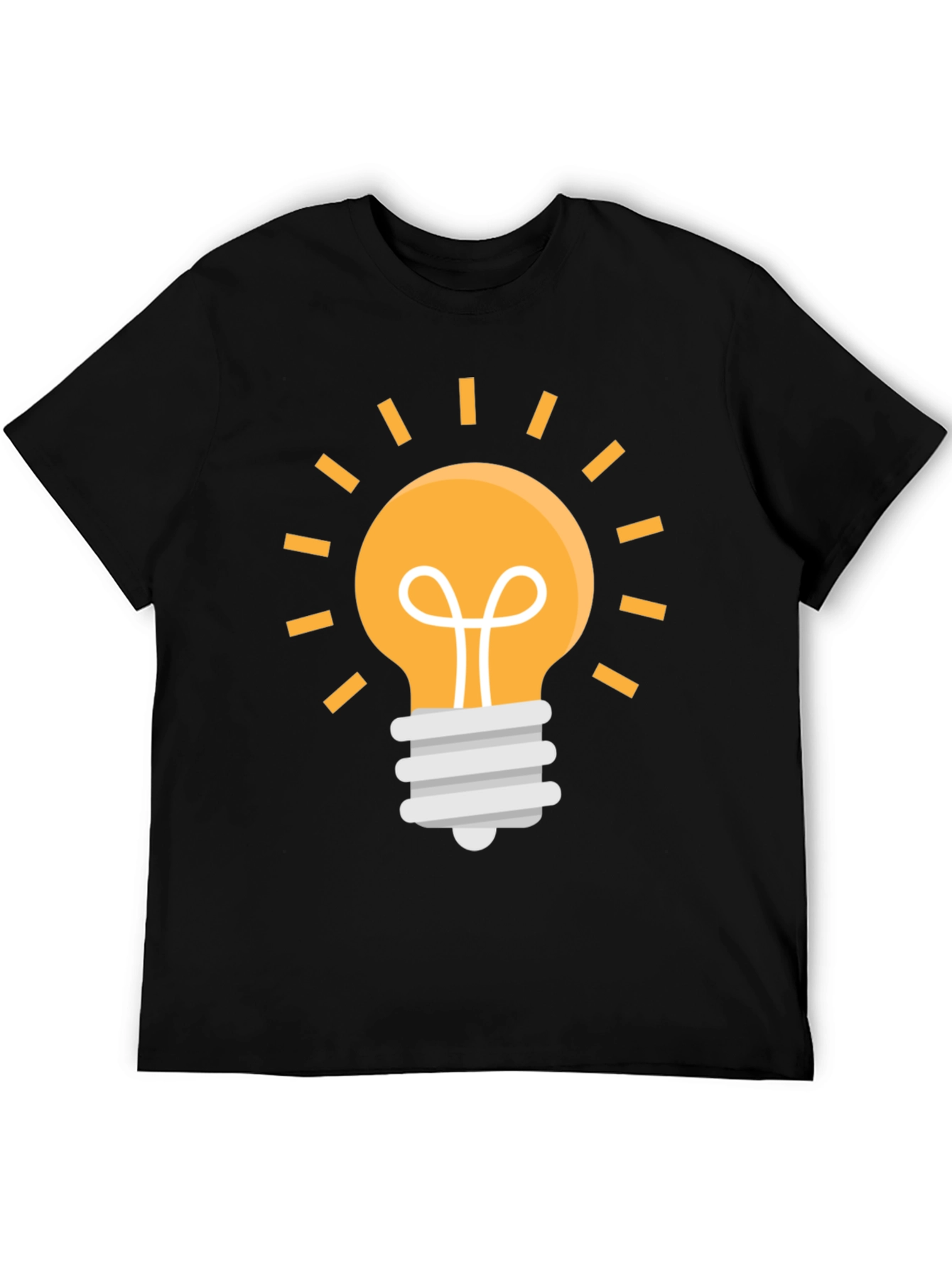 Idea Lightbulb Graphic Tee - Black Cotton Blend T-Shirt