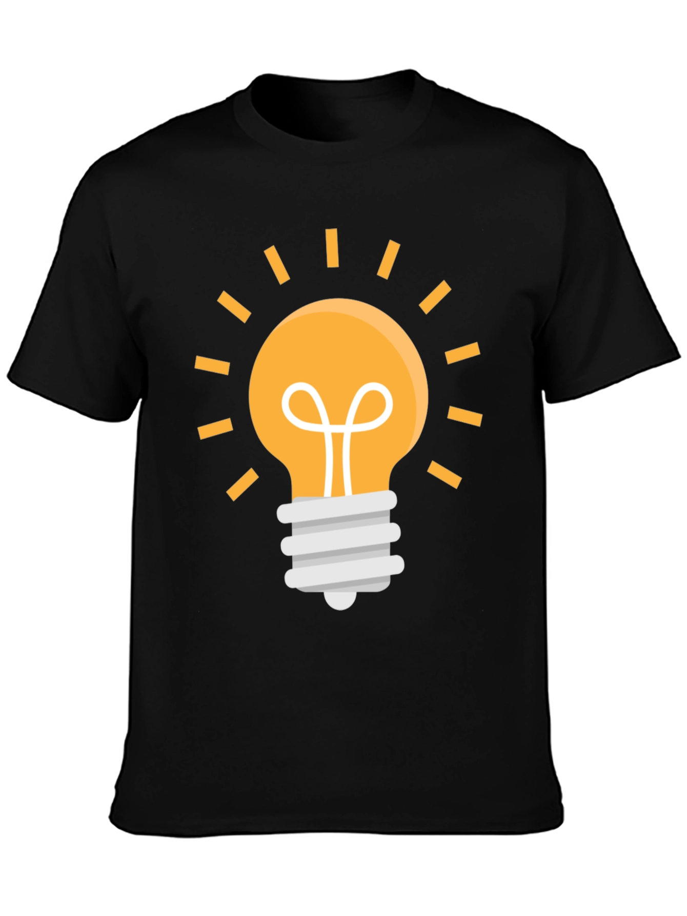 Idea Lightbulb Graphic Tee - Black Cotton Blend T-Shirt