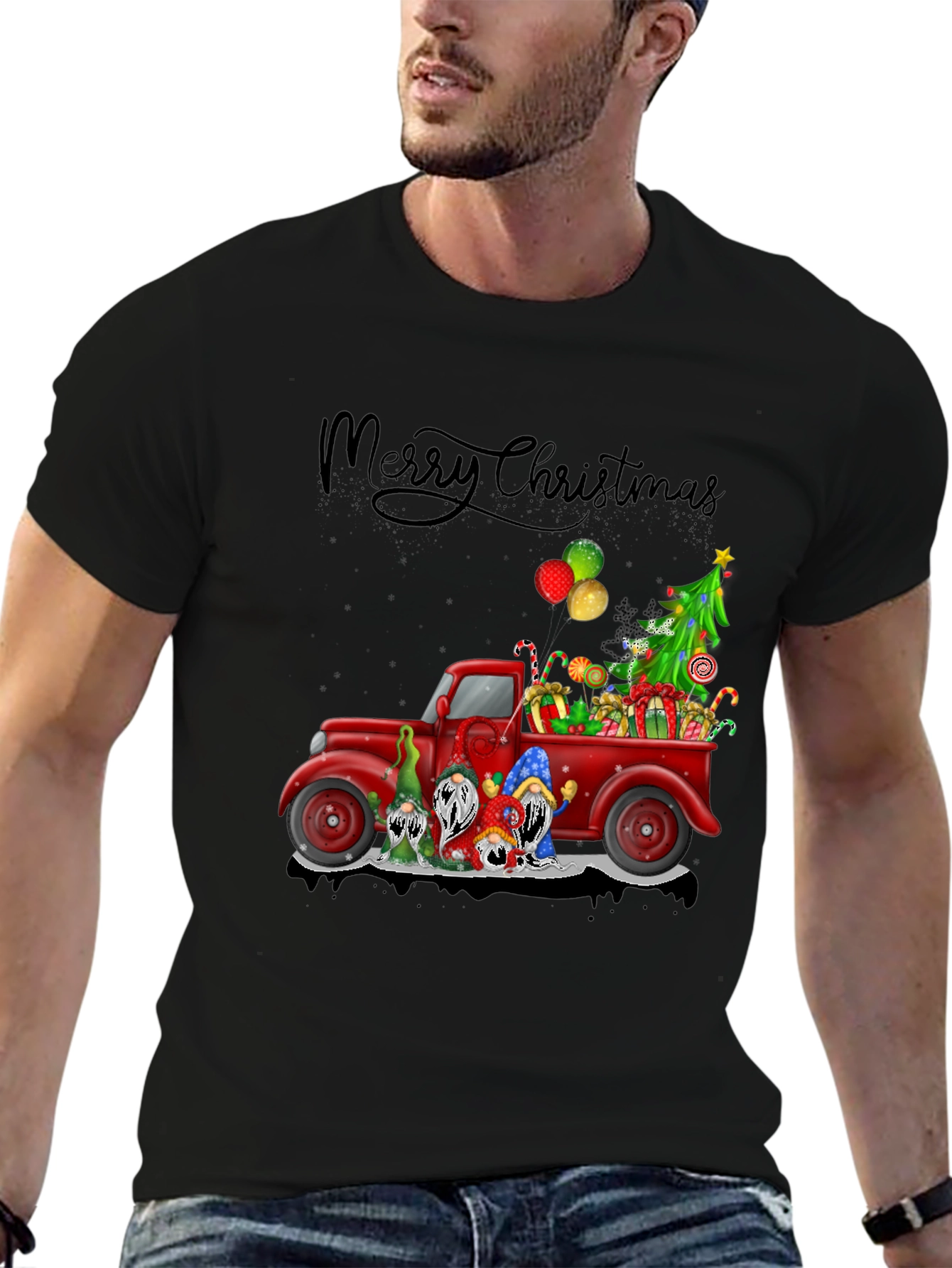 Christmas Gnomes Truck Graphic Tee