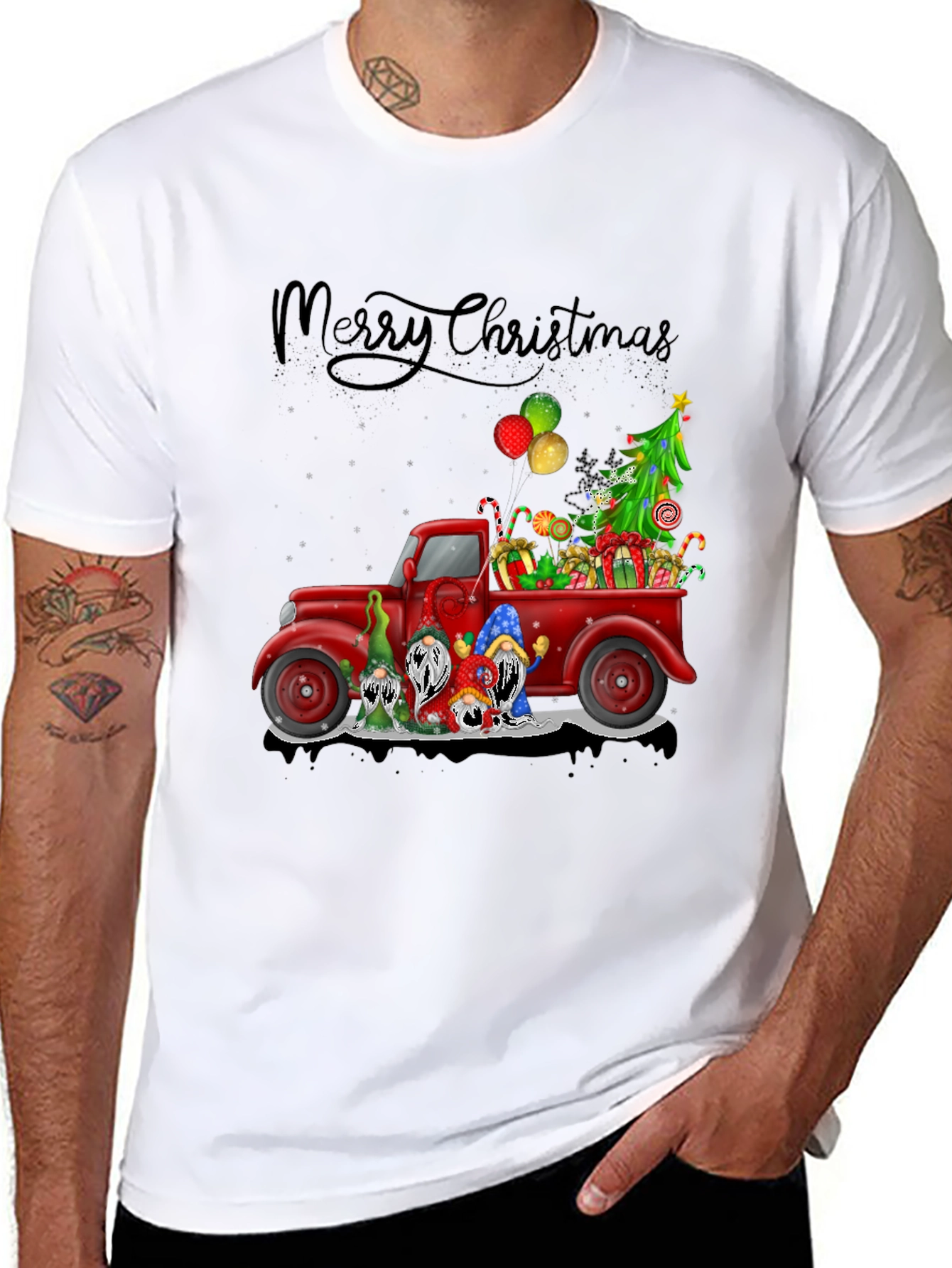 Christmas Gnomes Truck Graphic Tee