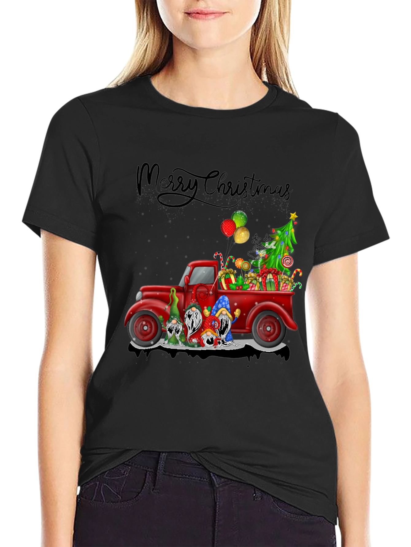 Christmas Gnomes Truck Graphic Tee
