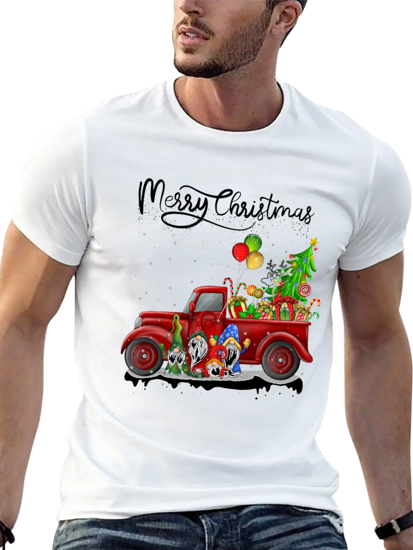 Christmas Gnomes Truck Graphic Tee