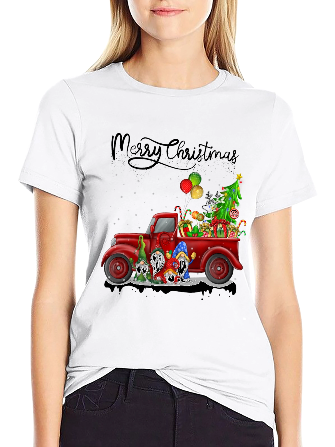 Christmas Gnomes Truck Graphic Tee