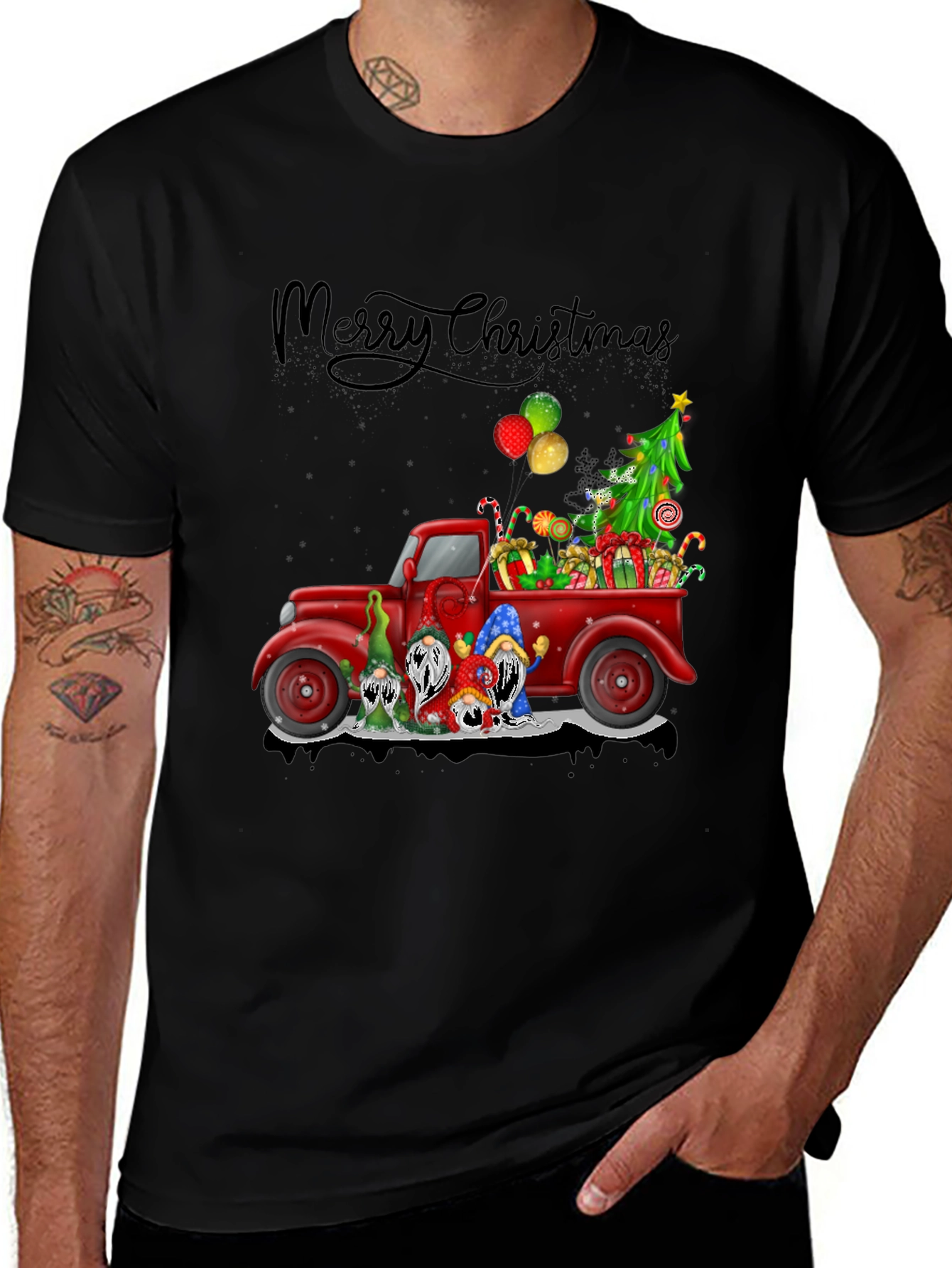 Christmas Gnomes Truck Graphic Tee