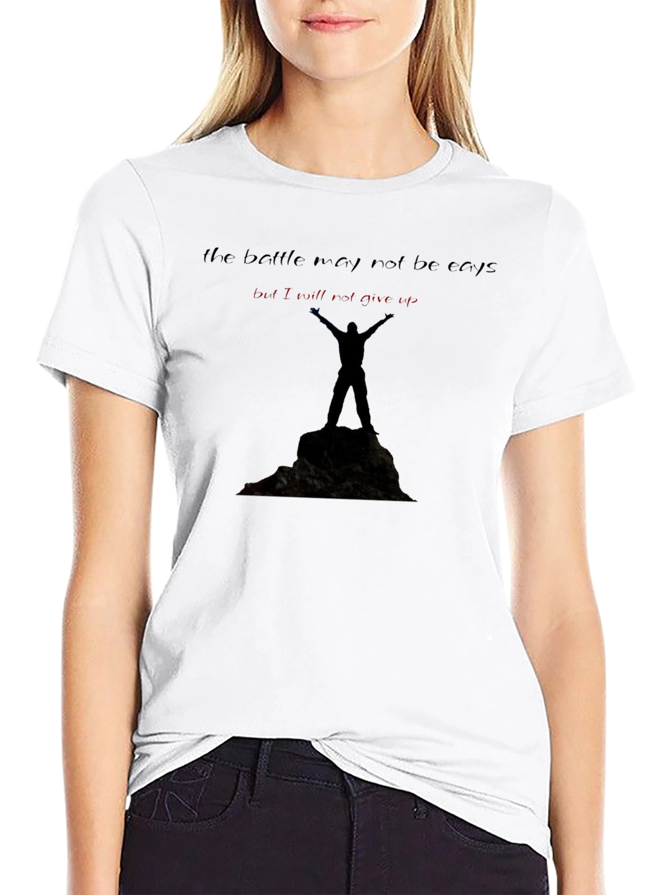 Motivational Graphic T-Shirt: Never Give Up!