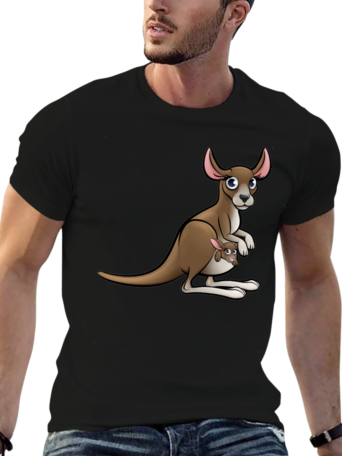 Kangaroo Graphic T-Shirt - Cute Animal Design