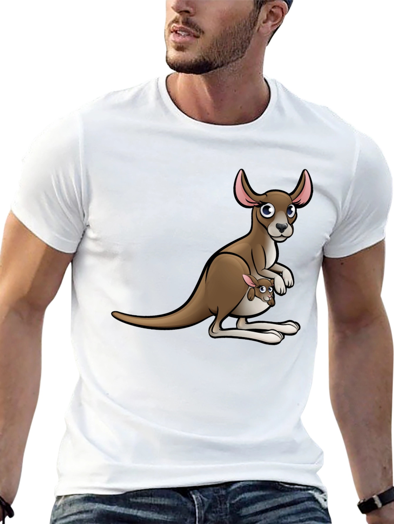 Kangaroo Graphic T-Shirt - Cute Animal Design