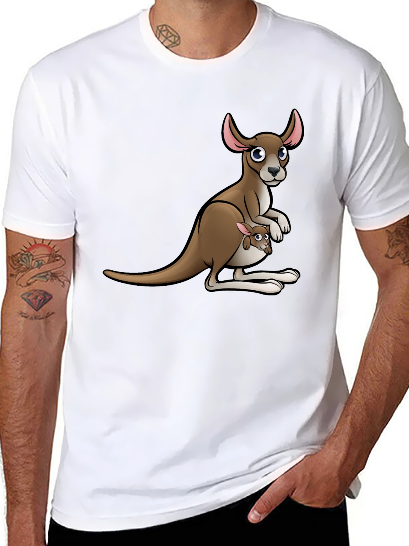 Kangaroo Graphic T-Shirt - Cute Animal Design