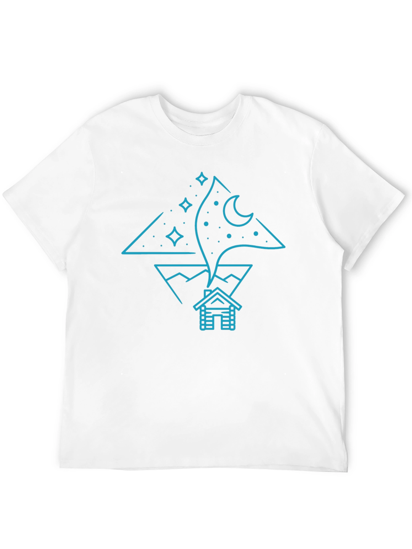 Night Sky Cabin Tee - Unique Graphic T-Shirt