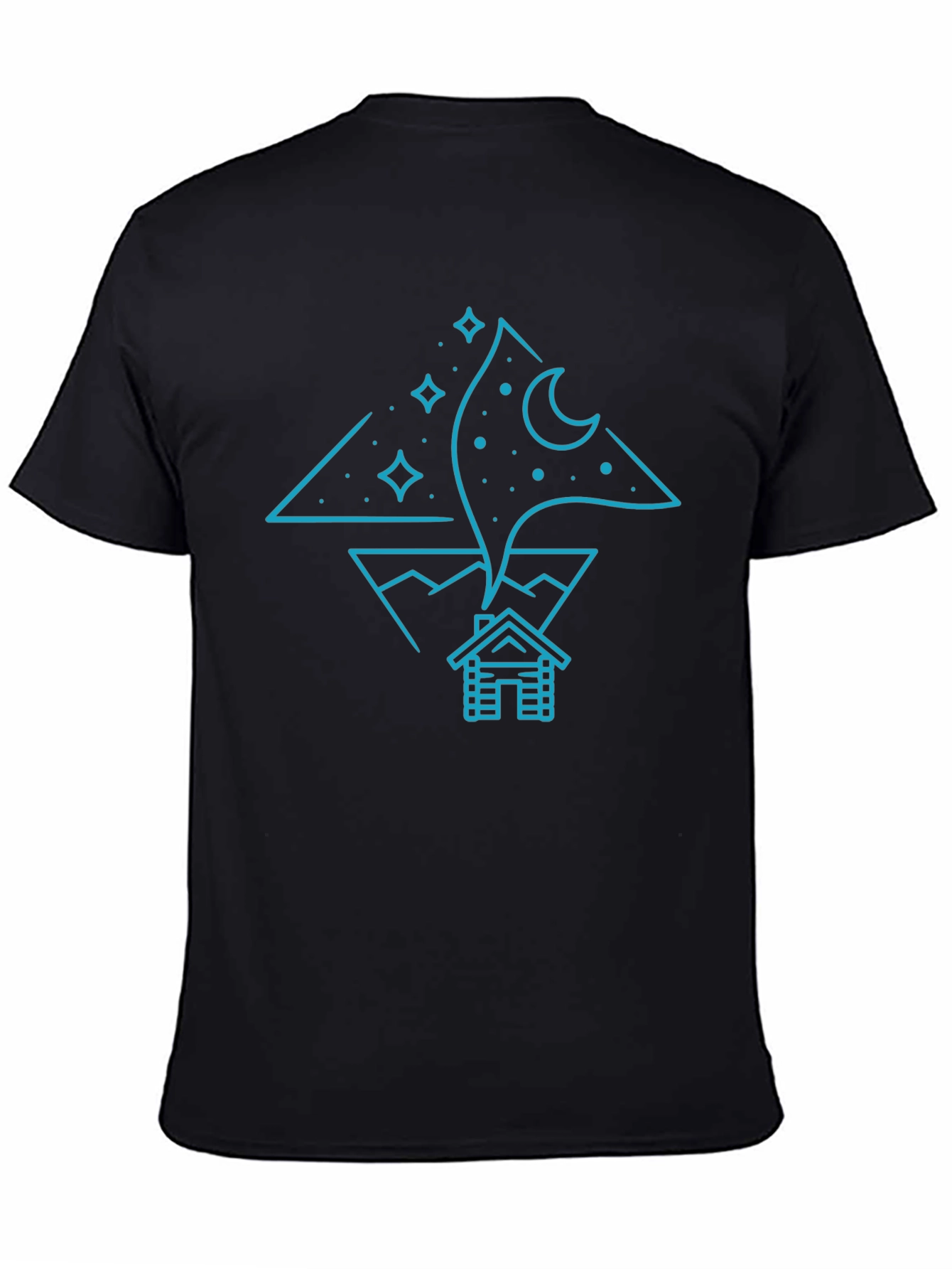 Night Sky Cabin Tee - Unique Graphic T-Shirt