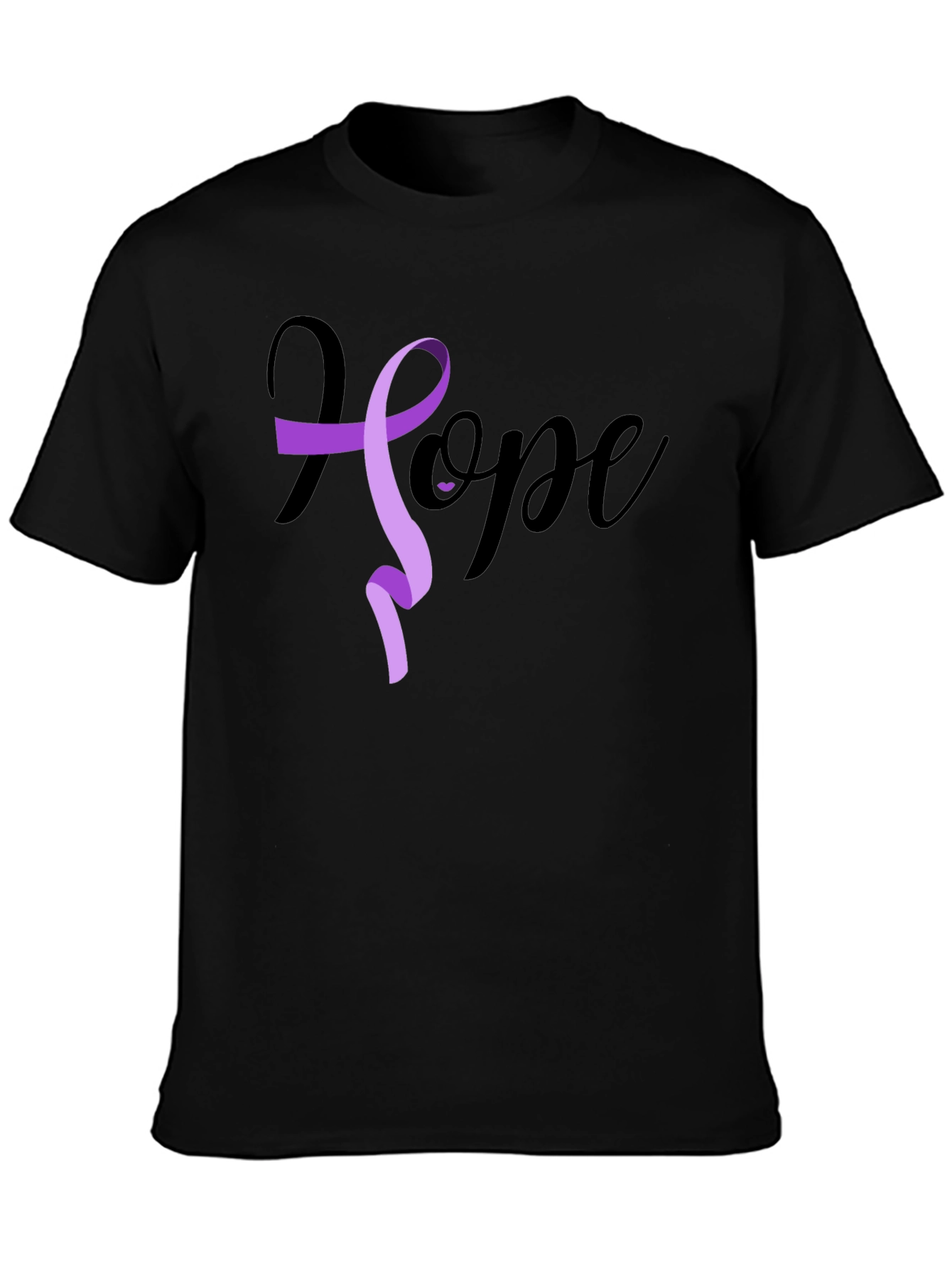 Hope Ribbon Graphic T-Shirt - Black