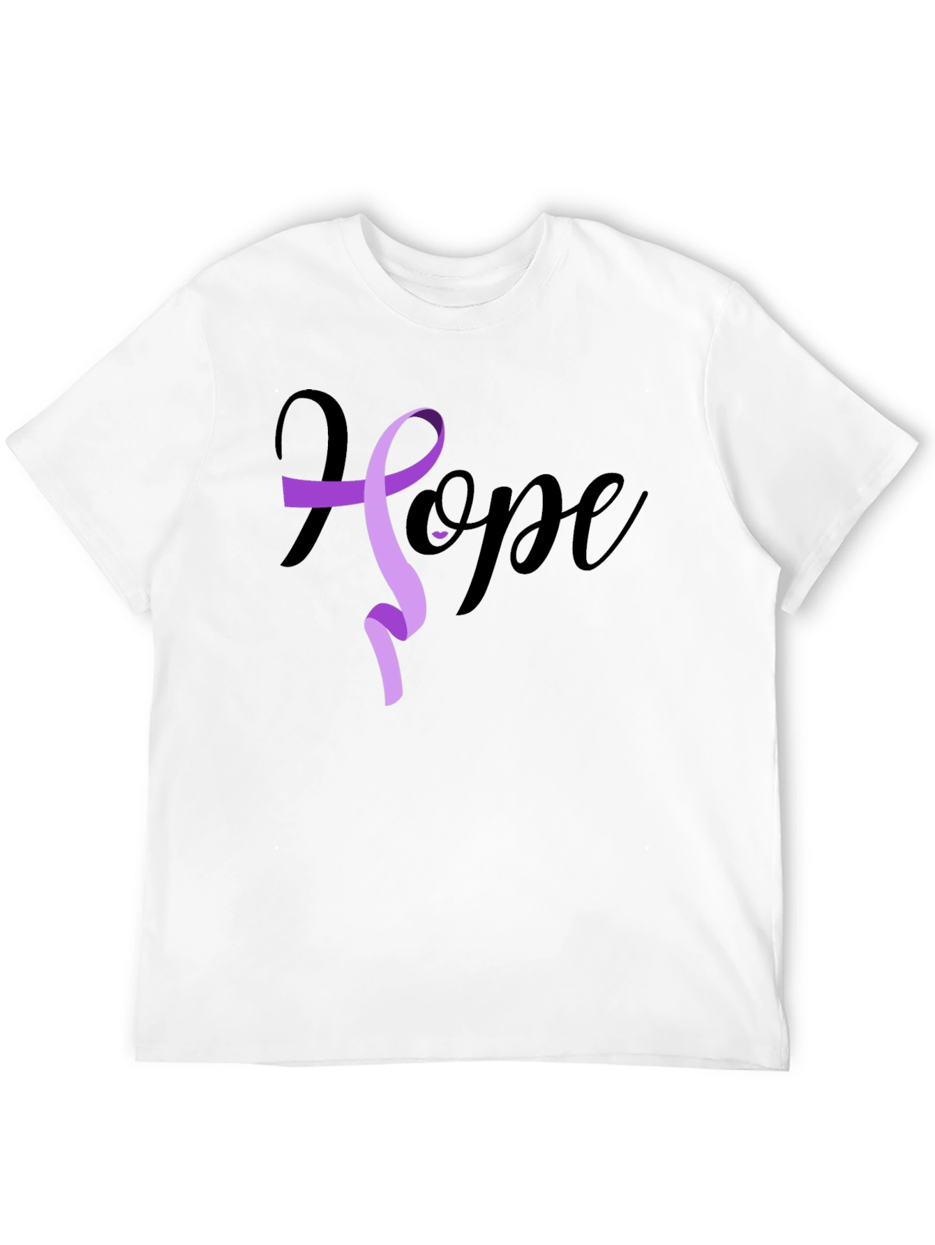 Hope Ribbon Graphic T-Shirt - Black