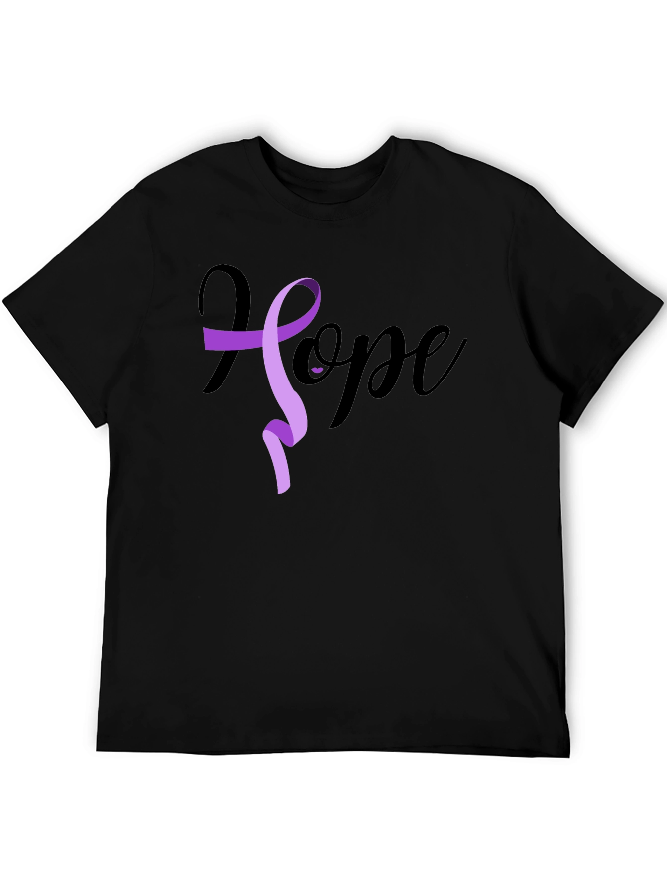 Hope Ribbon Graphic T-Shirt - Black