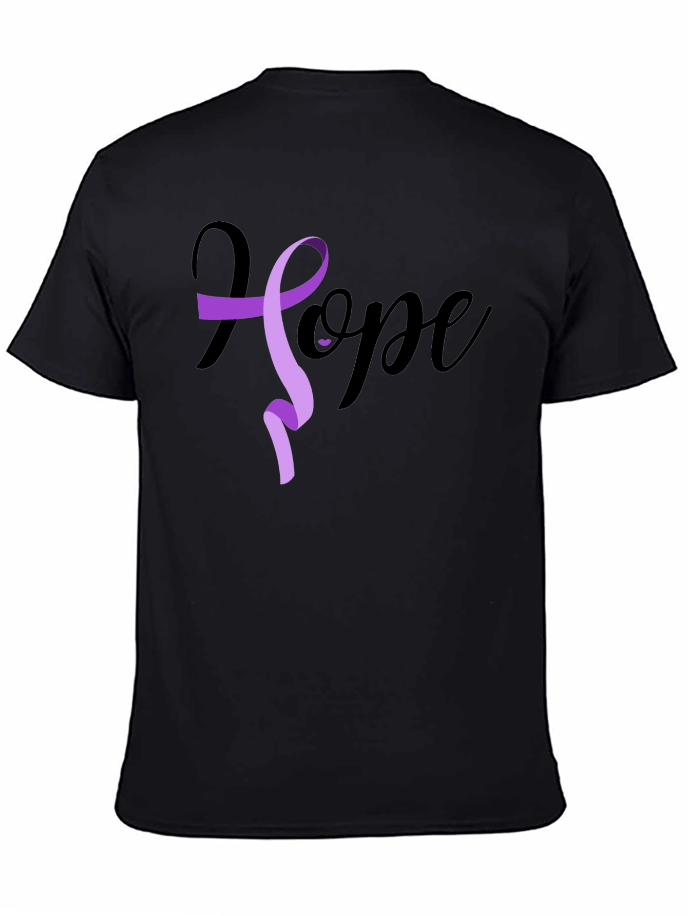 Hope Ribbon Graphic T-Shirt - Black