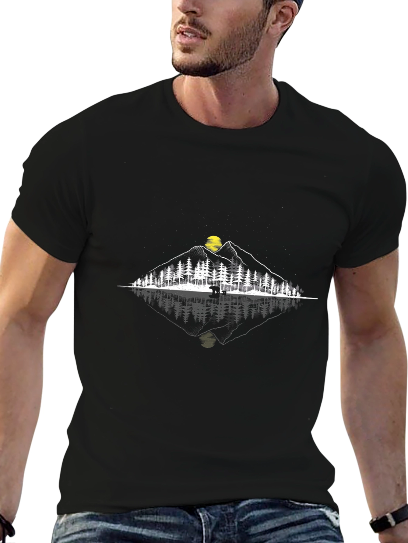 Nature Reflection Graphic Tee - Black