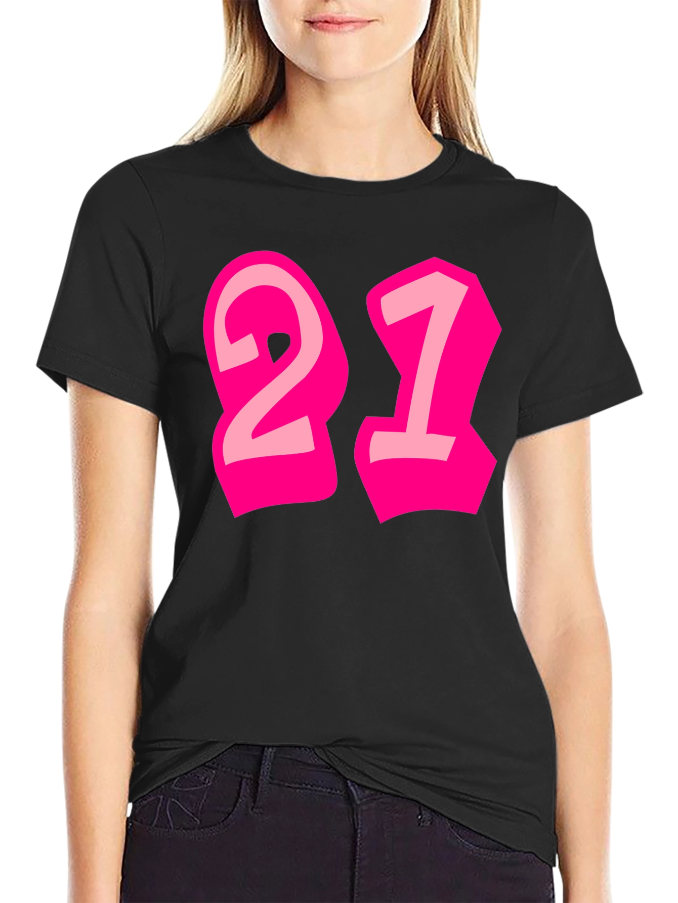 Bold 21 Graphic Tee - Black Cotton Blend