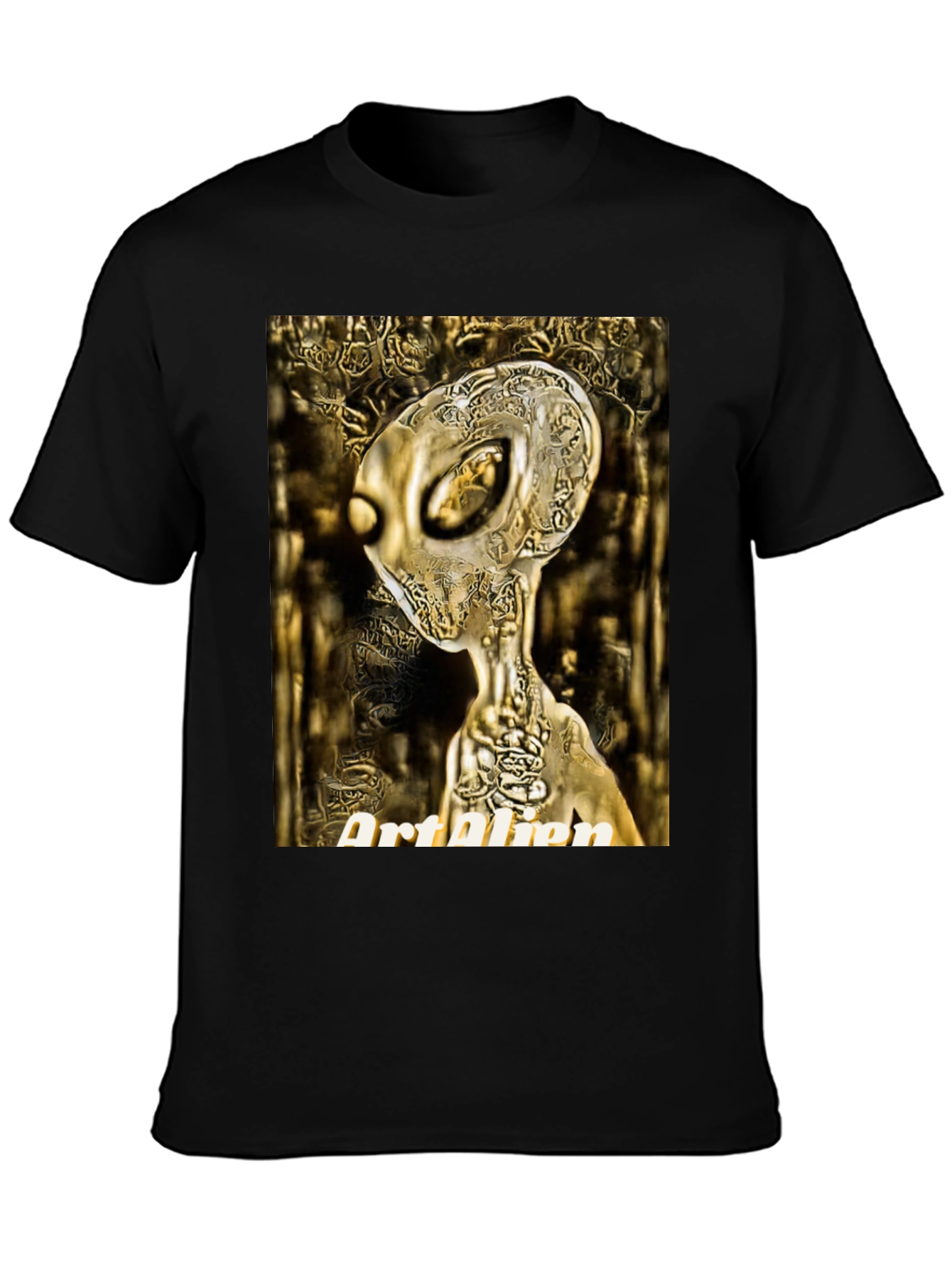 Art Alien Black T-Shirt - Unique Graphic Tee