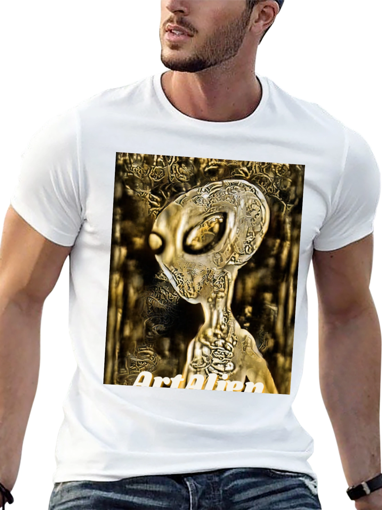 Art Alien Black T-Shirt - Unique Graphic Tee