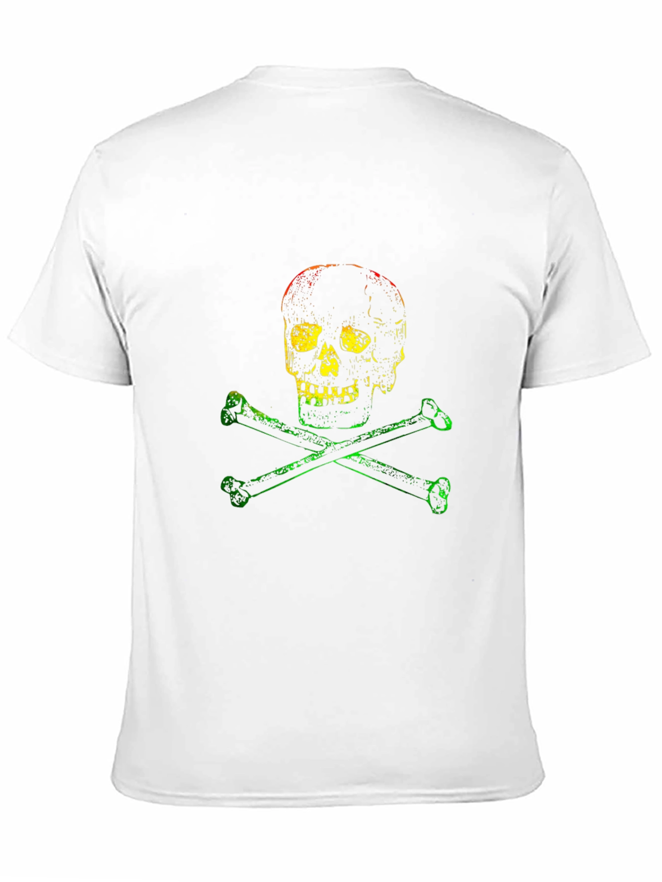 Rasta Skull and Bones Graphic T-Shirt - Black