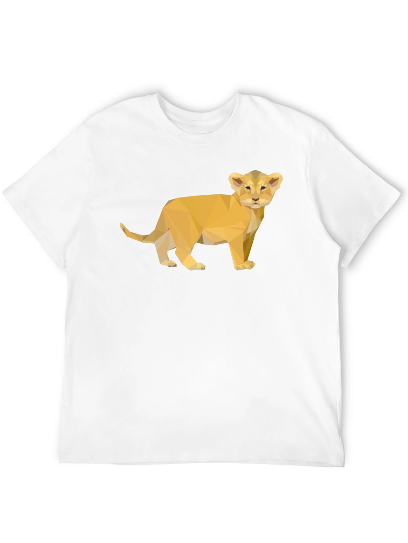 Geometric Lion Cub Black T-Shirt