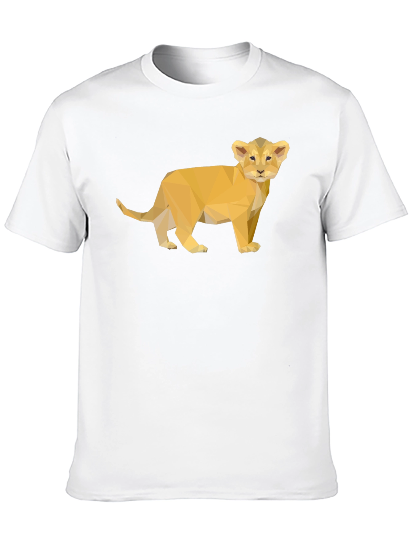 Geometric Lion Cub Black T-Shirt