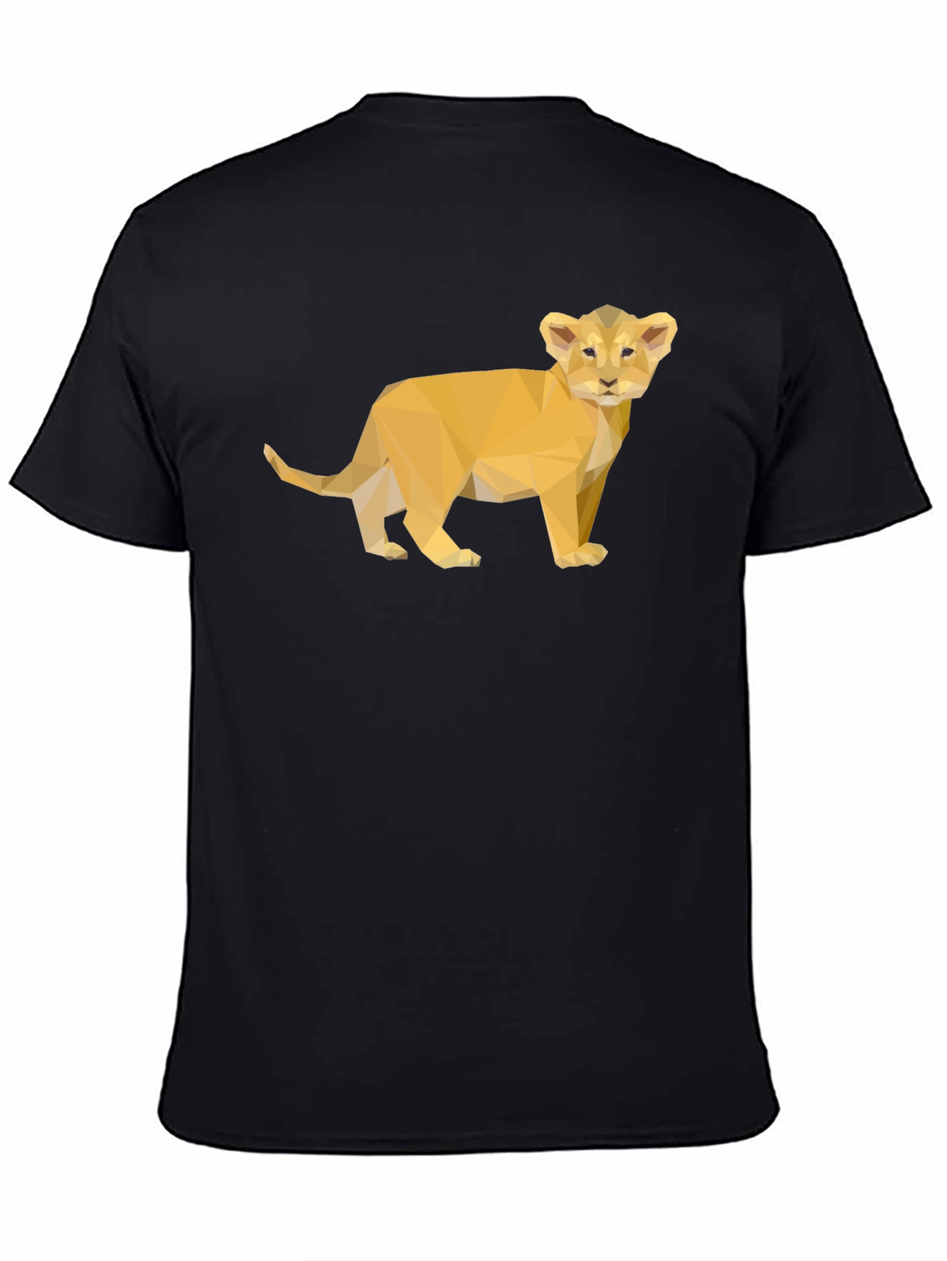 Geometric Lion Cub Black T-Shirt