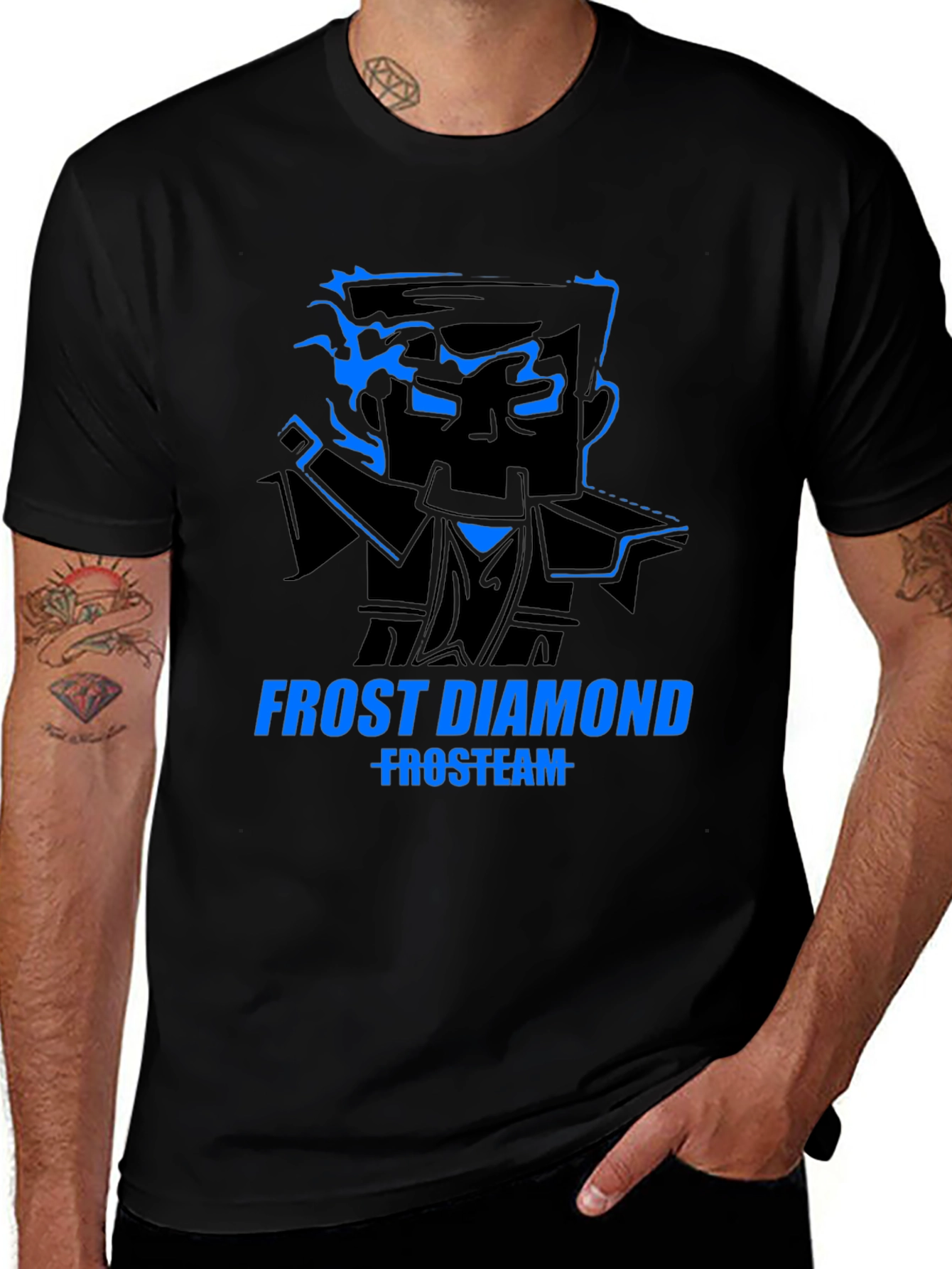 Frost Diamond Graphic T-Shirt - Black