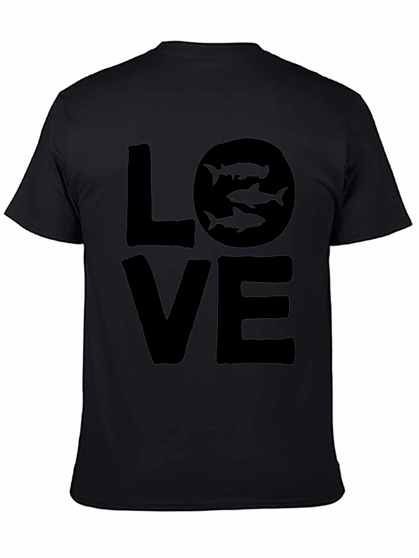 Love Sharks Black T-Shirt