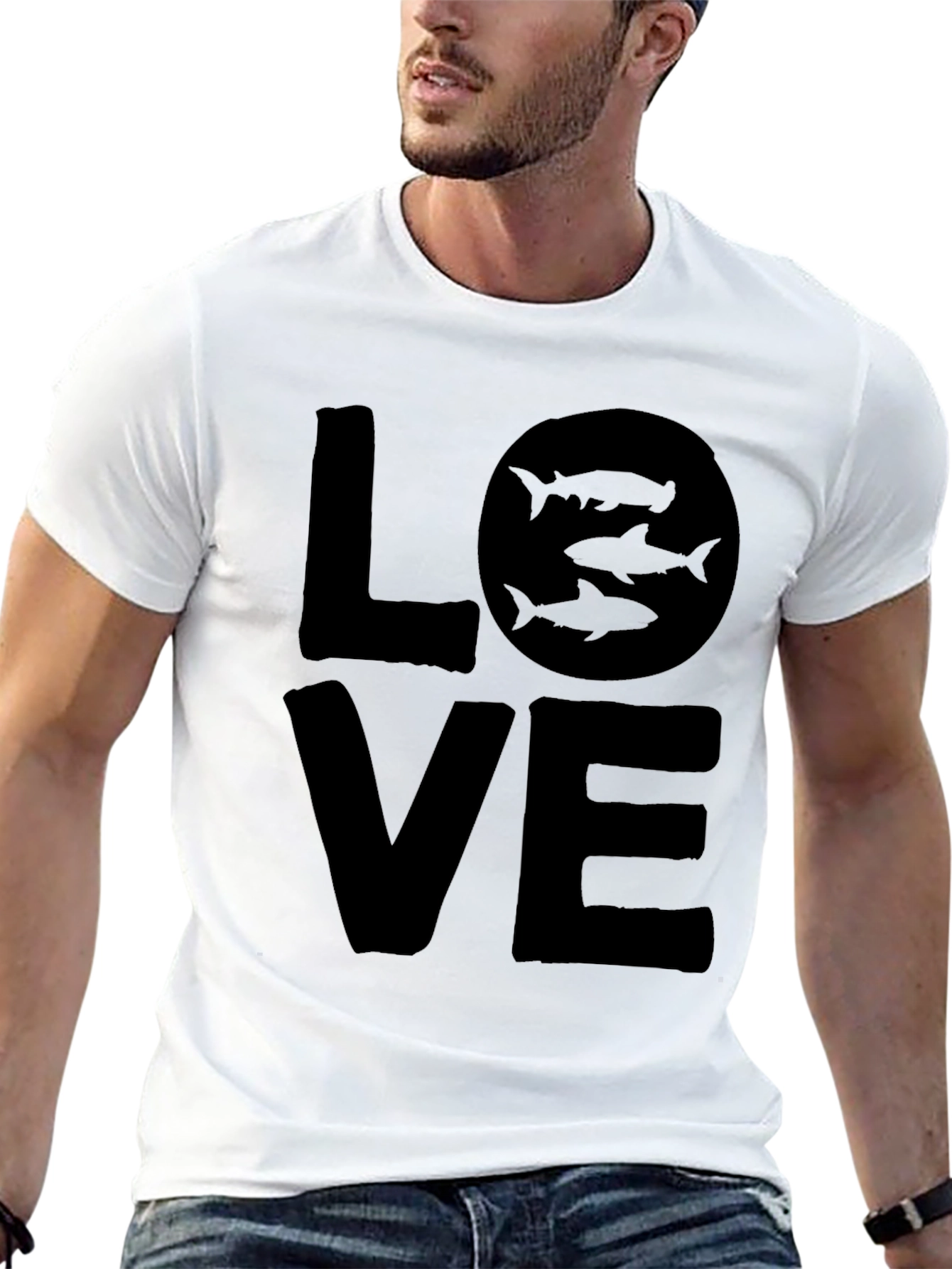 Love Sharks Black T-Shirt