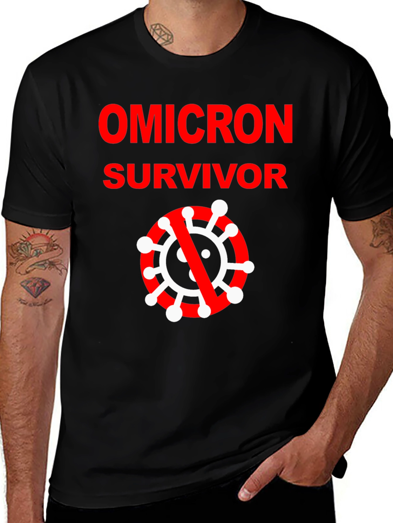 Omicron Survivor Black T-Shirt