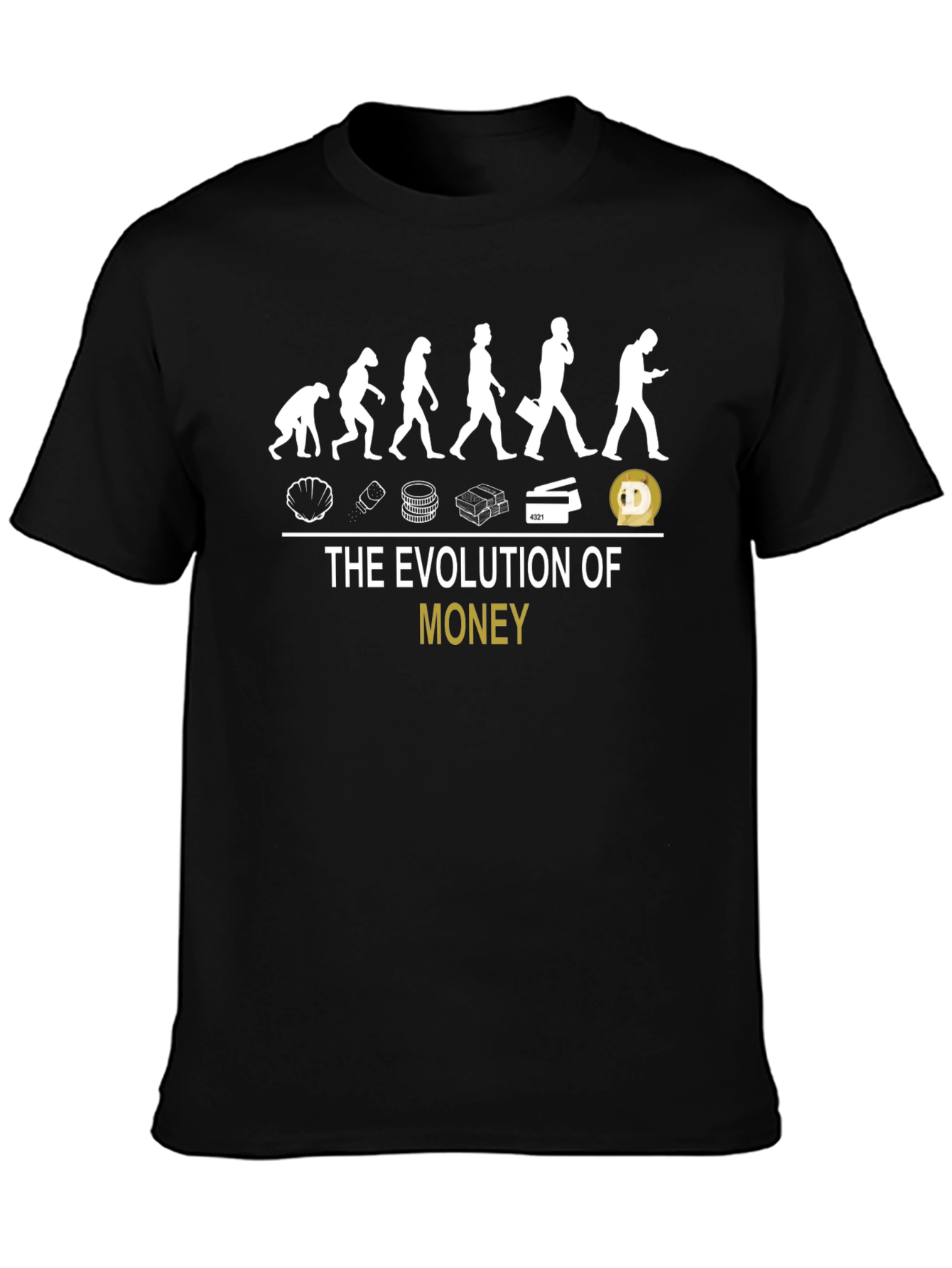 Evolution of Money Graphic Tee - Black Cotton T-Shirt