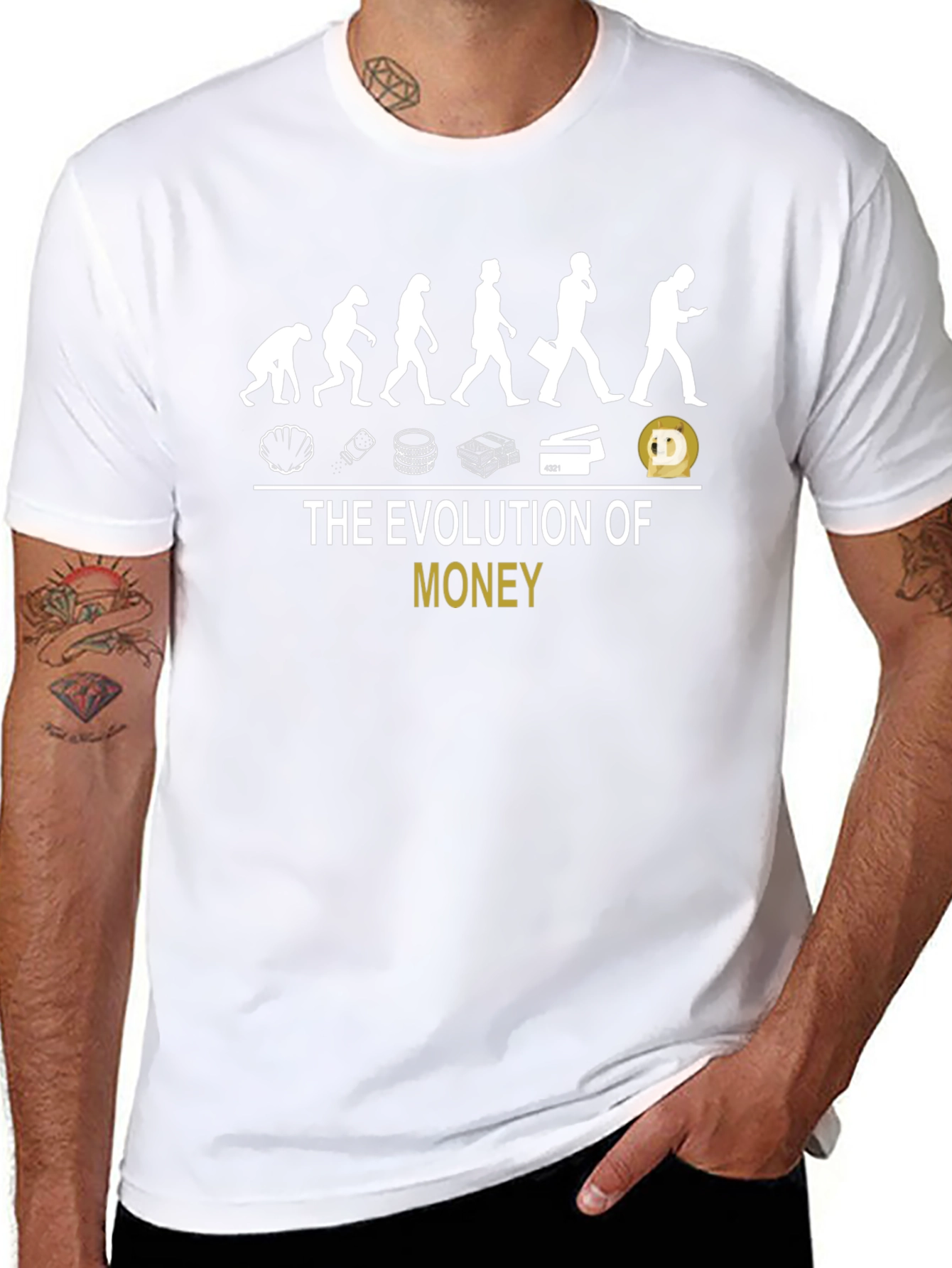 Evolution of Money Graphic Tee - Black Cotton T-Shirt